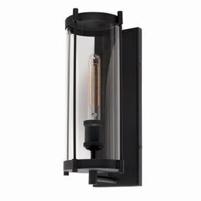 Hudson One Light Outdoor Lantern BlackOutdoor wall sconces with motion sensor
