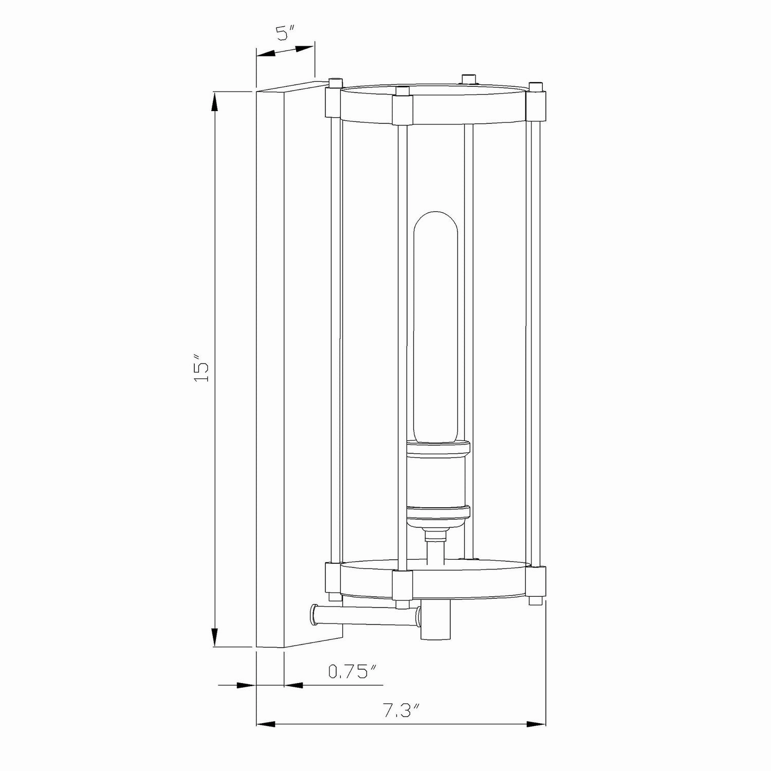 Hudson One Light Outdoor Lantern Black