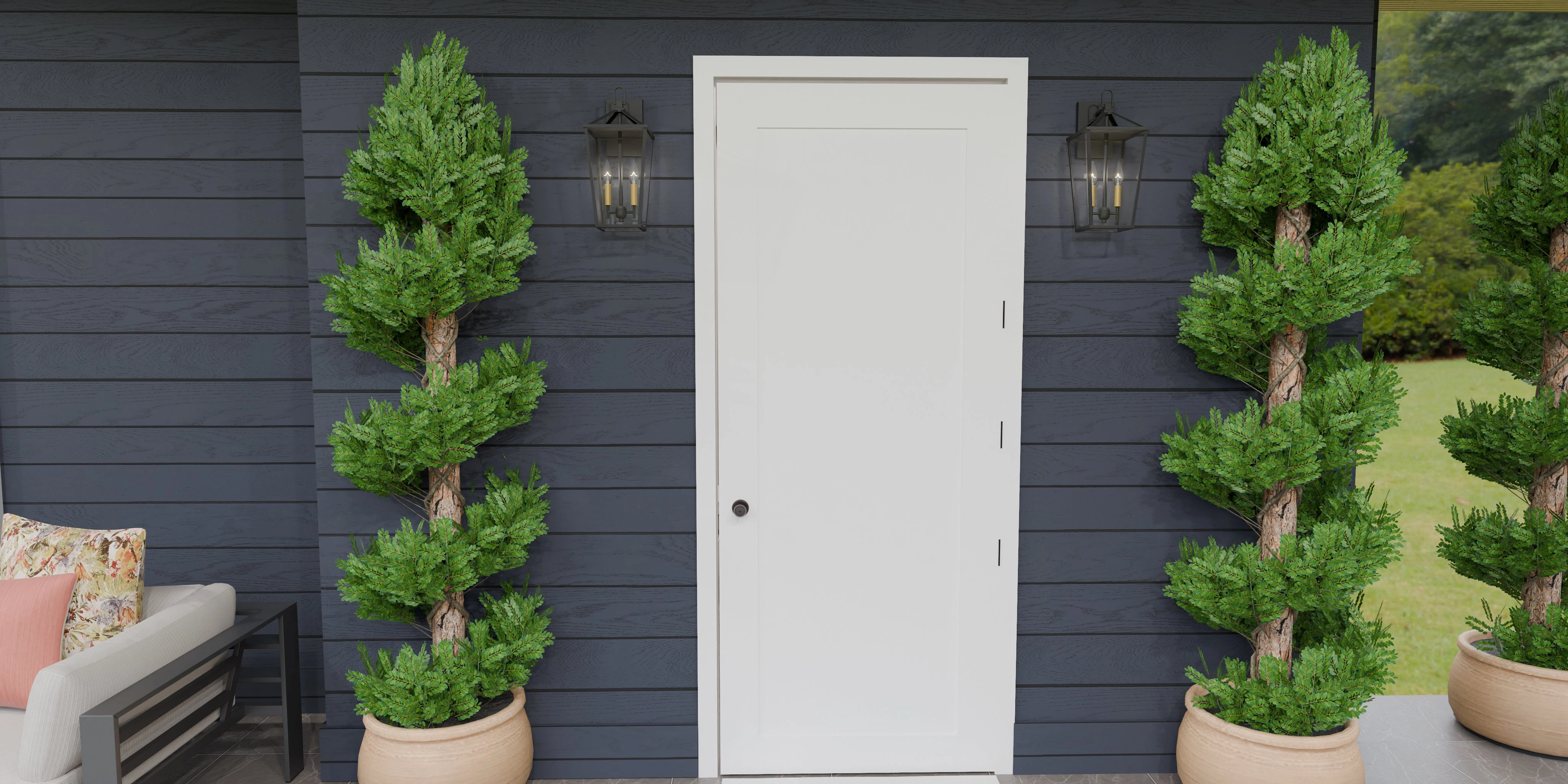 Hull Two Light Outdoor Wall Mount Matte Black