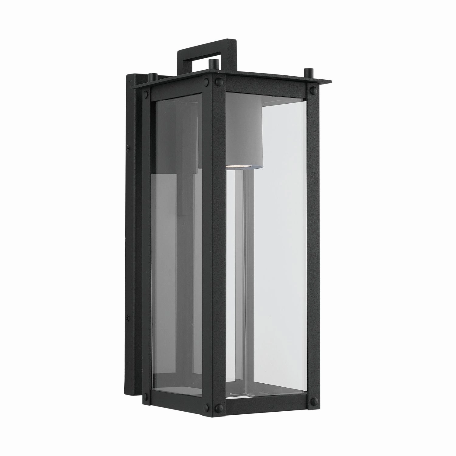 Hunt One Light Outdoor Wall Lantern Black