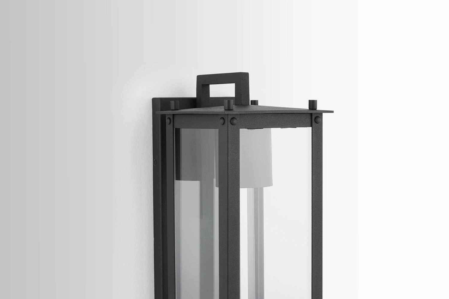 Hunt One Light Outdoor Wall Lantern Black