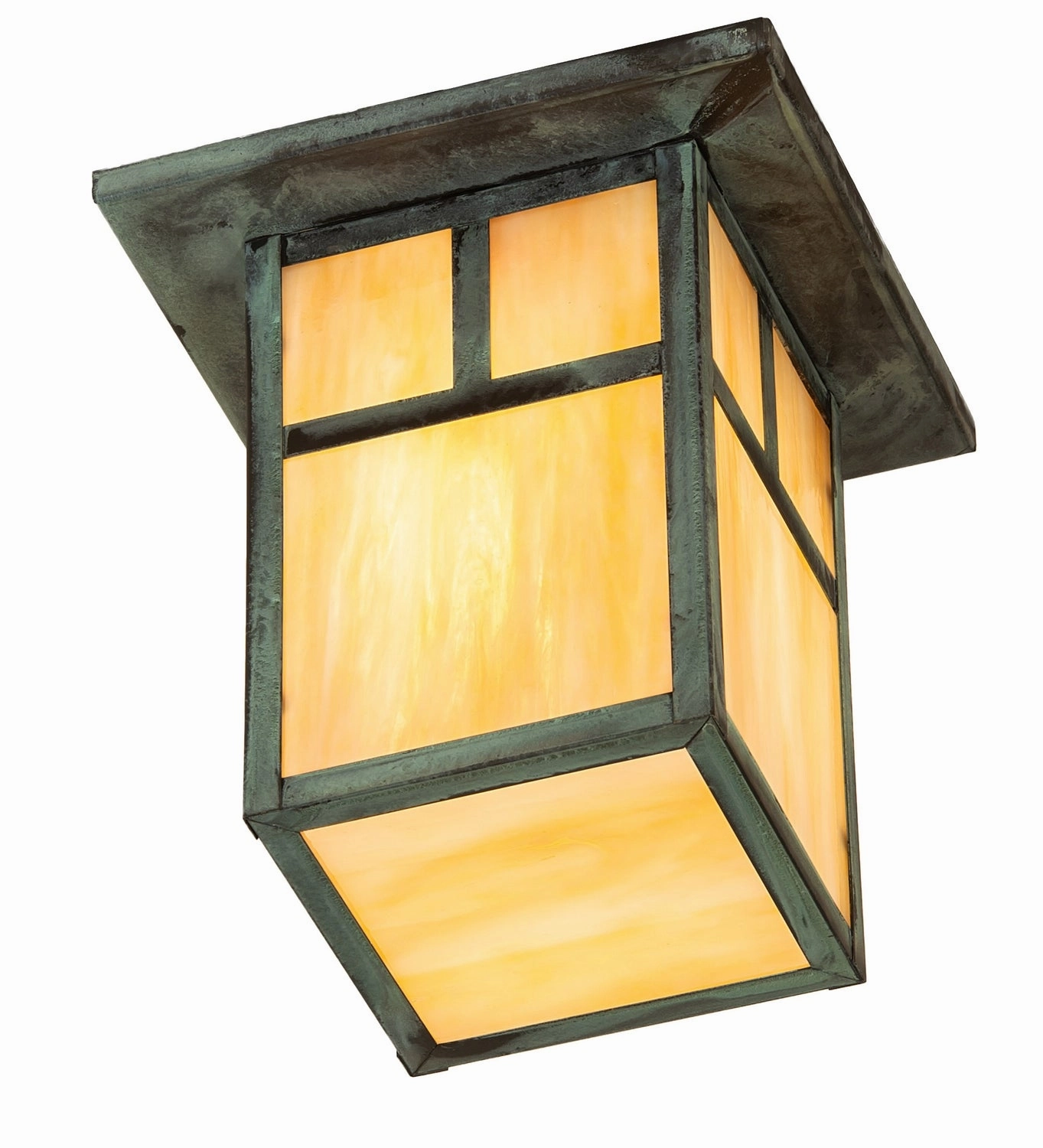 Hyde Park One Light Flushmount Verdigris