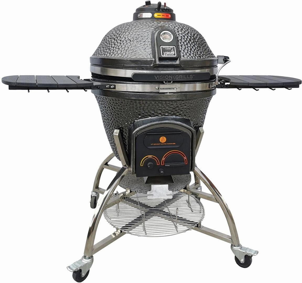 Icon Grills XD702 Maxis Gunmetal Kamado Charcoal Grill CGXD702GMAXIS large capacity charcoal BBQ grills