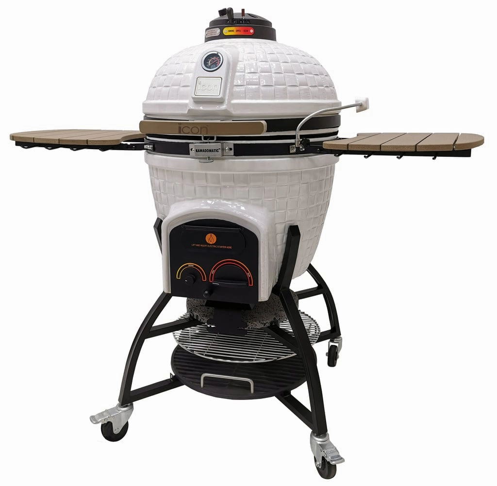 Icon Grills XR402 Deluxe White Kamado Charcoal Grill CGXR402WDELUXE