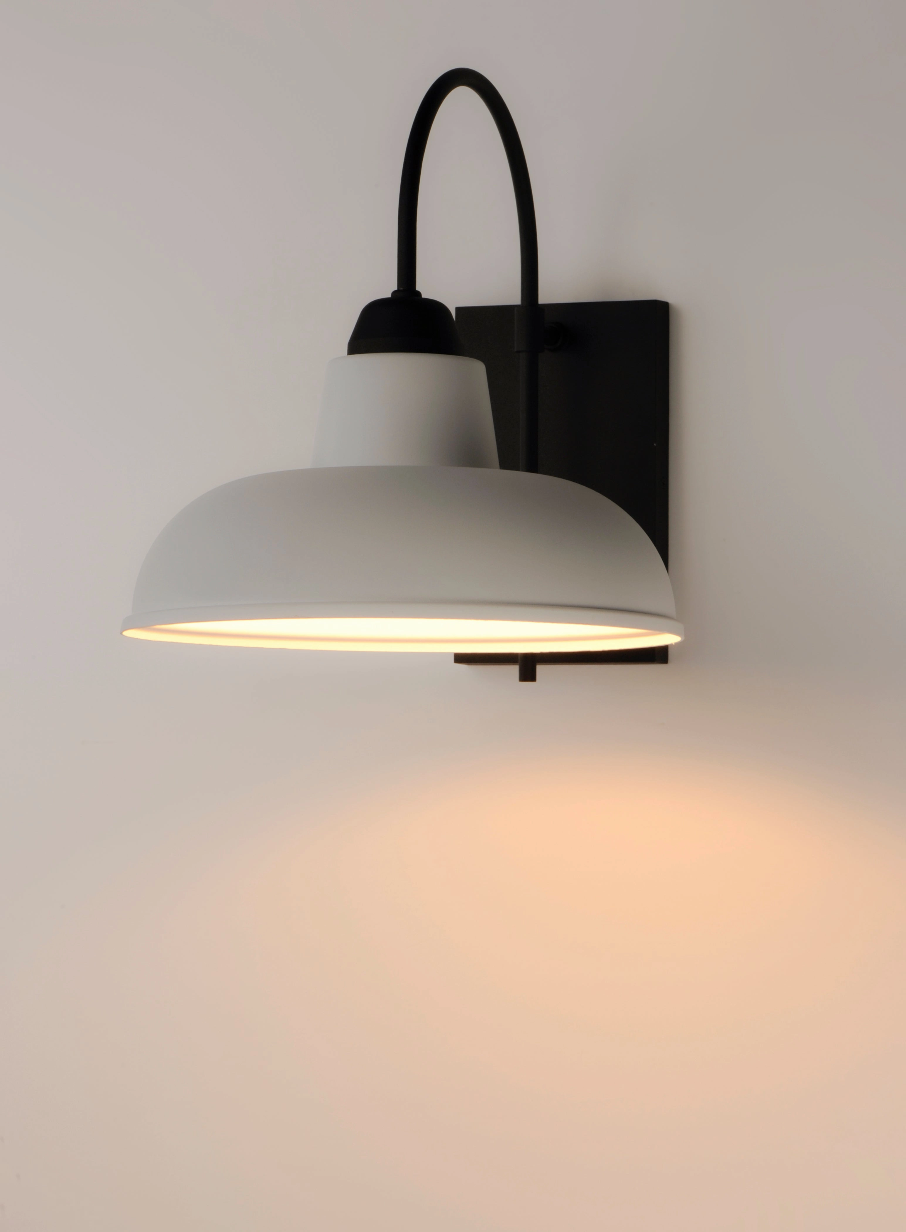 Industrial One Light Outdoor Wall Lantern White / Black