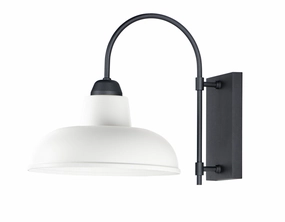 Industrial One Light Outdoor Wall Lantern White / BlackOutdoor wall sconces with motion sensor
