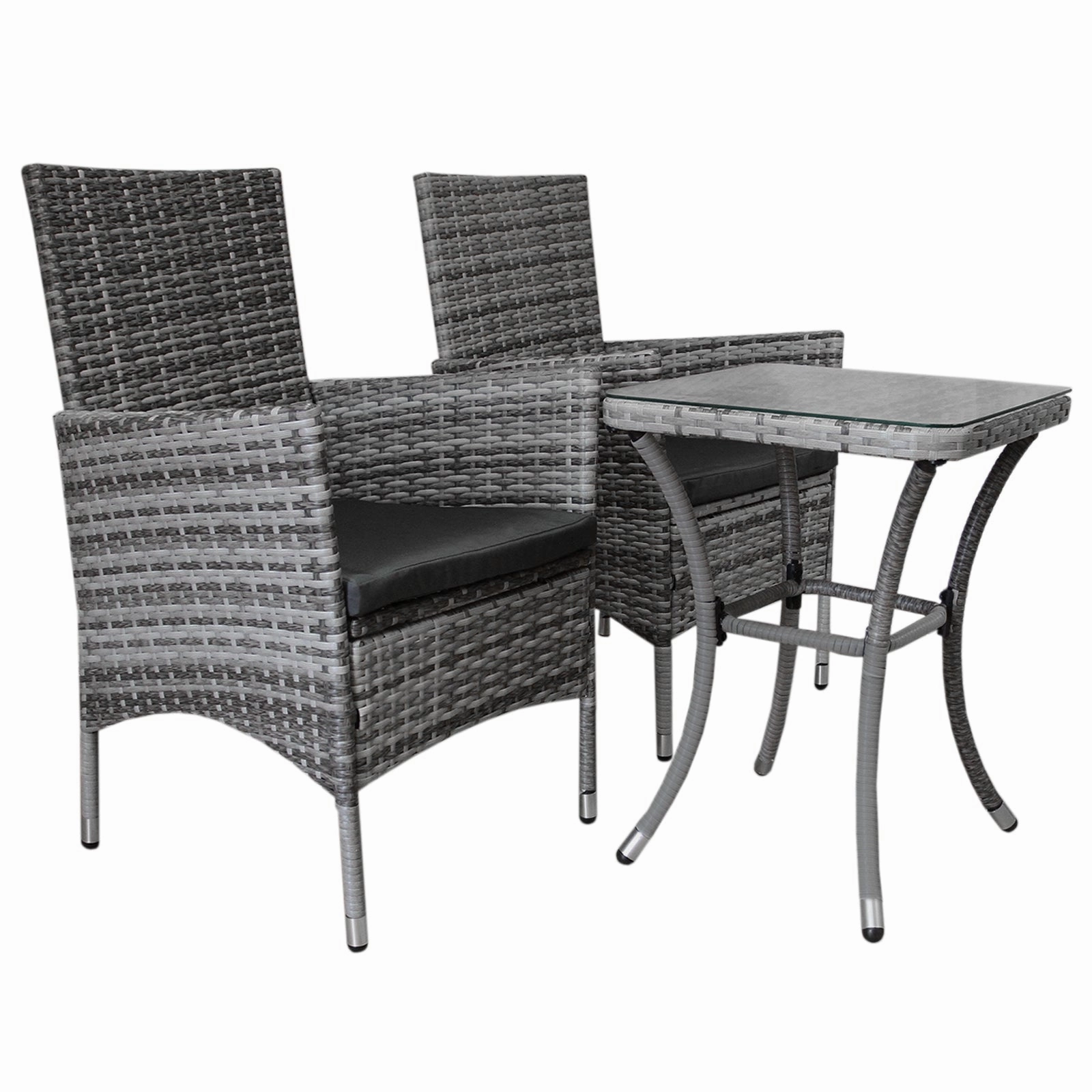 Jard Rattan Bistro Set Grey