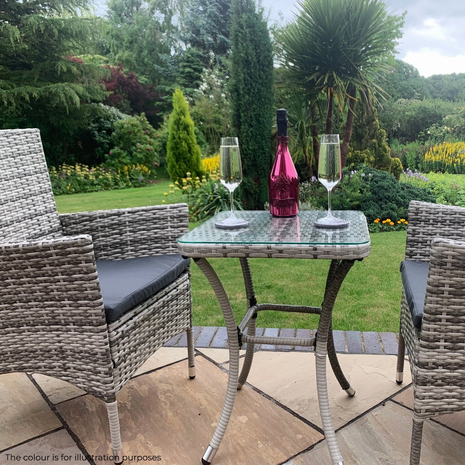 Jard Rattan Bistro Set Grey