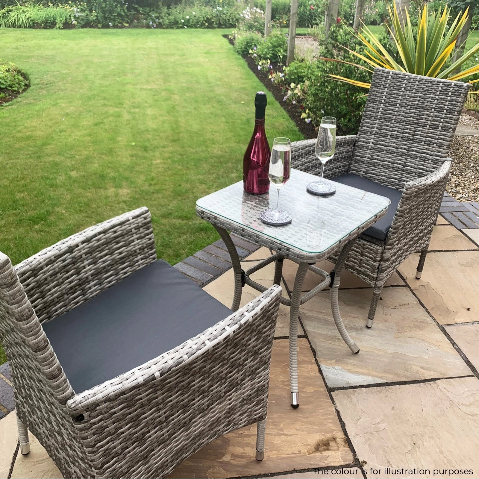 Jard Rattan Bistro Set Grey