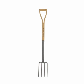 Kent & Stowe Carbon Steel Border Fork premium quality garden tool set with case
