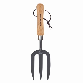 Kent & Stowe Carbon Steel Hand Fork premium quality garden tool set with case