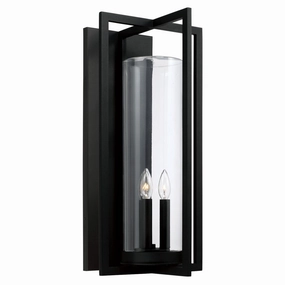 Kent Three Light Outdoor Wall Lantern BlackOutdoor wall sconces with motion sensor