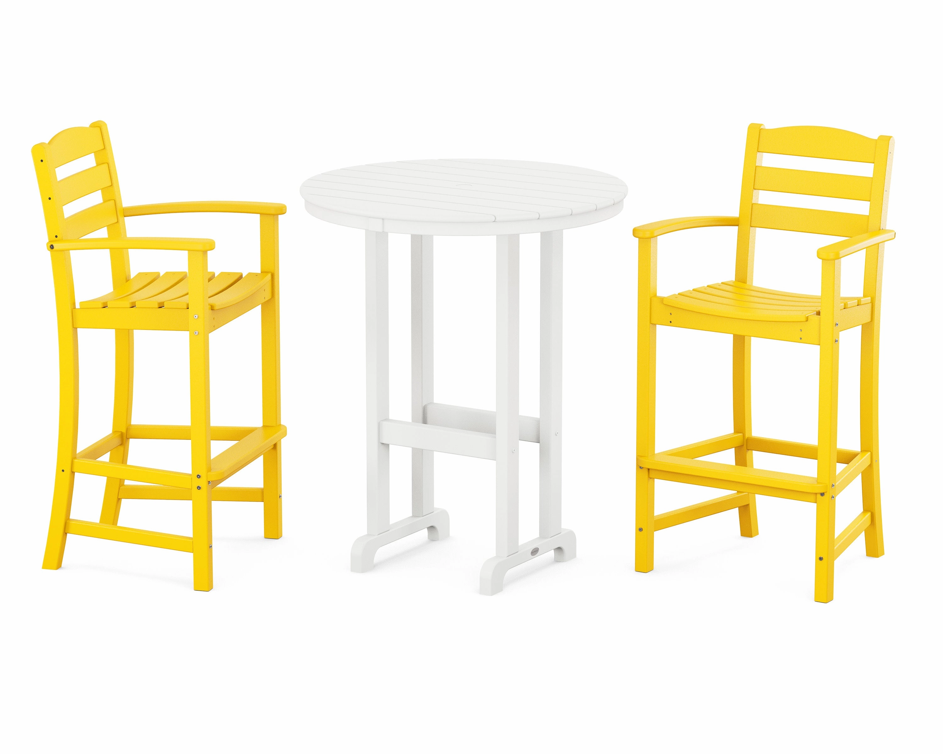 La Casa Caf 3-Piece Round Farmhouse Bar Set