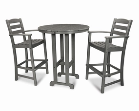 La Casa Caf 3-Piece Round Farmhouse Bar Setoutdoor patio furniture set