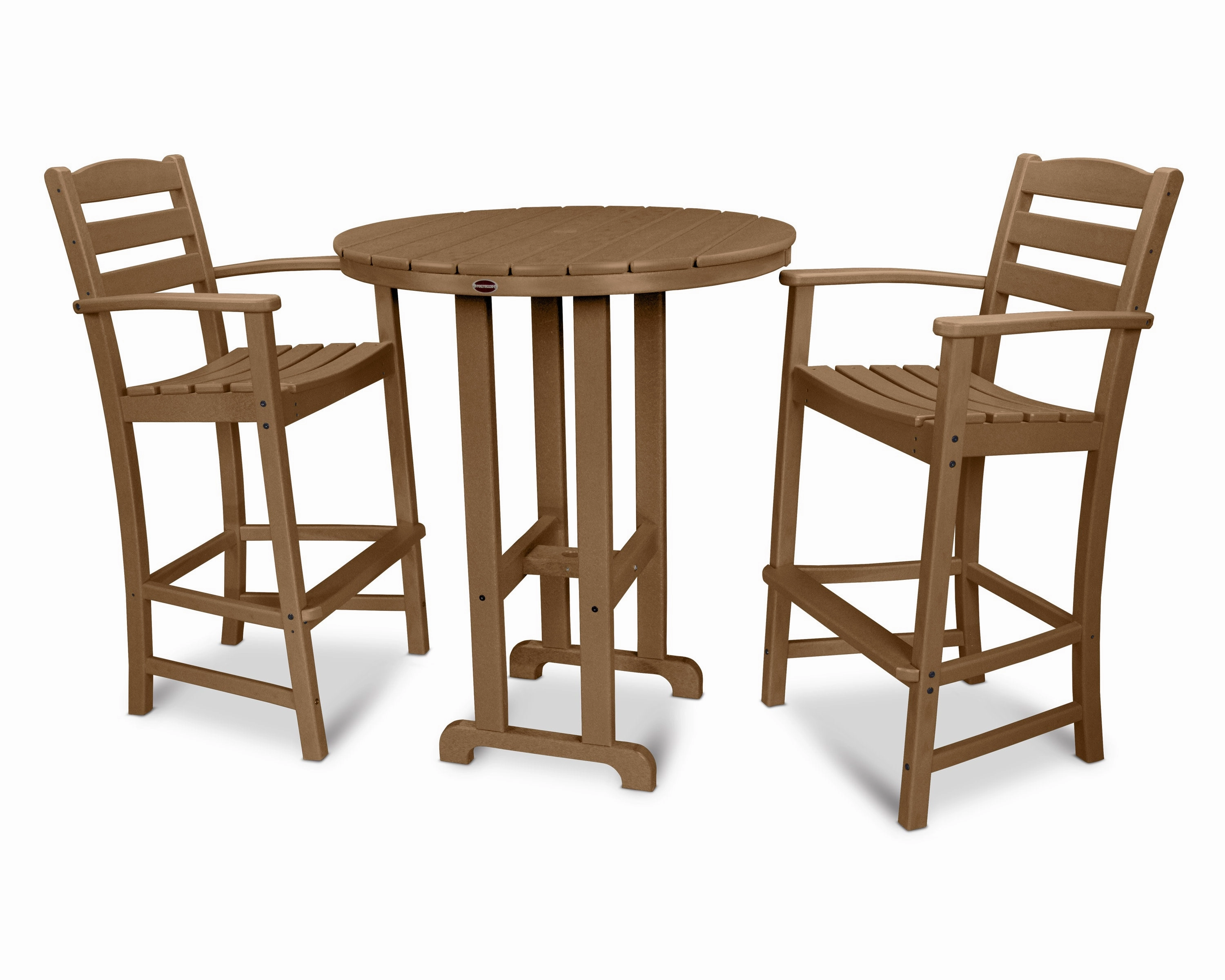La Casa Caf 3-Piece Round Farmhouse Bar Set