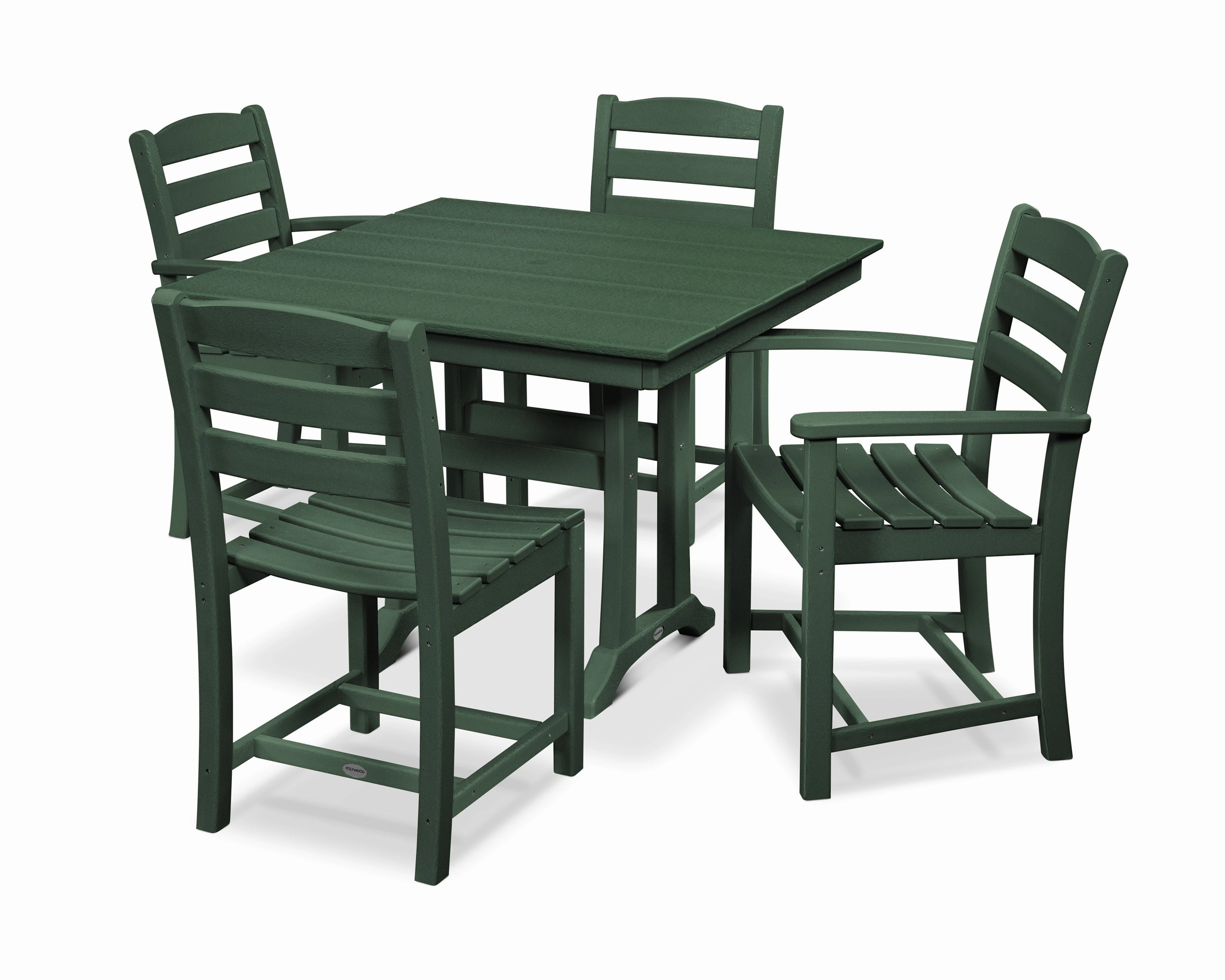 La Casa Caf 5-Piece Farmhouse Dining Set with Trestle Legs