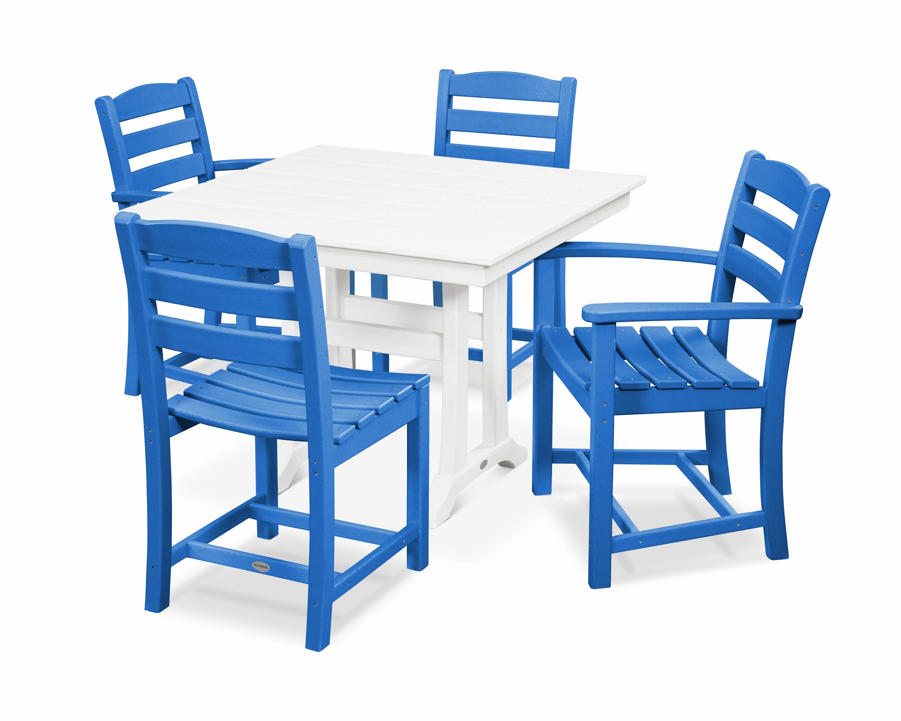 La Casa Caf 5-Piece Farmhouse Dining Set with Trestle Legs