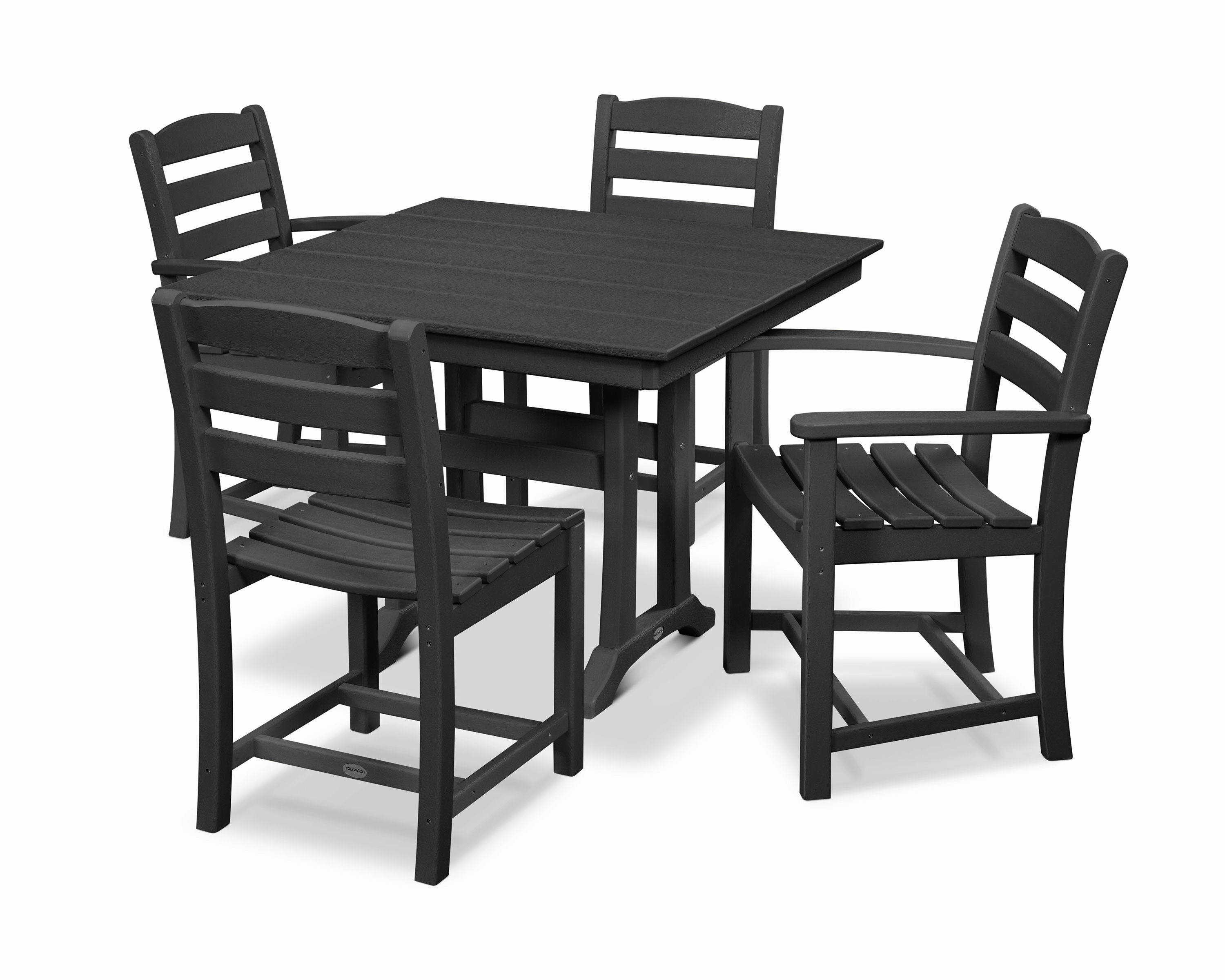 La Casa Caf 5-Piece Farmhouse Dining Set with Trestle Legs
