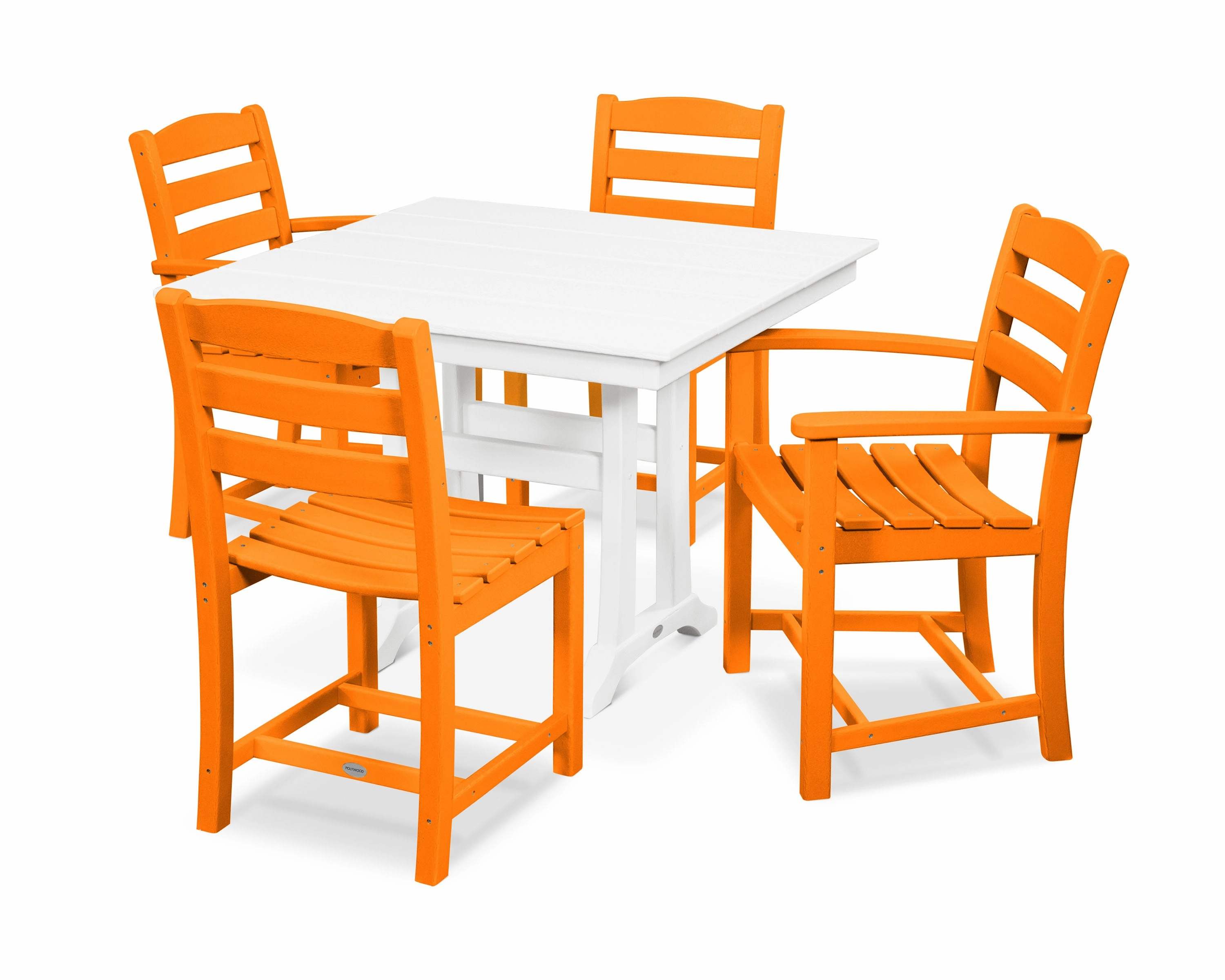 La Casa Caf 5-Piece Farmhouse Dining Set with Trestle Legs