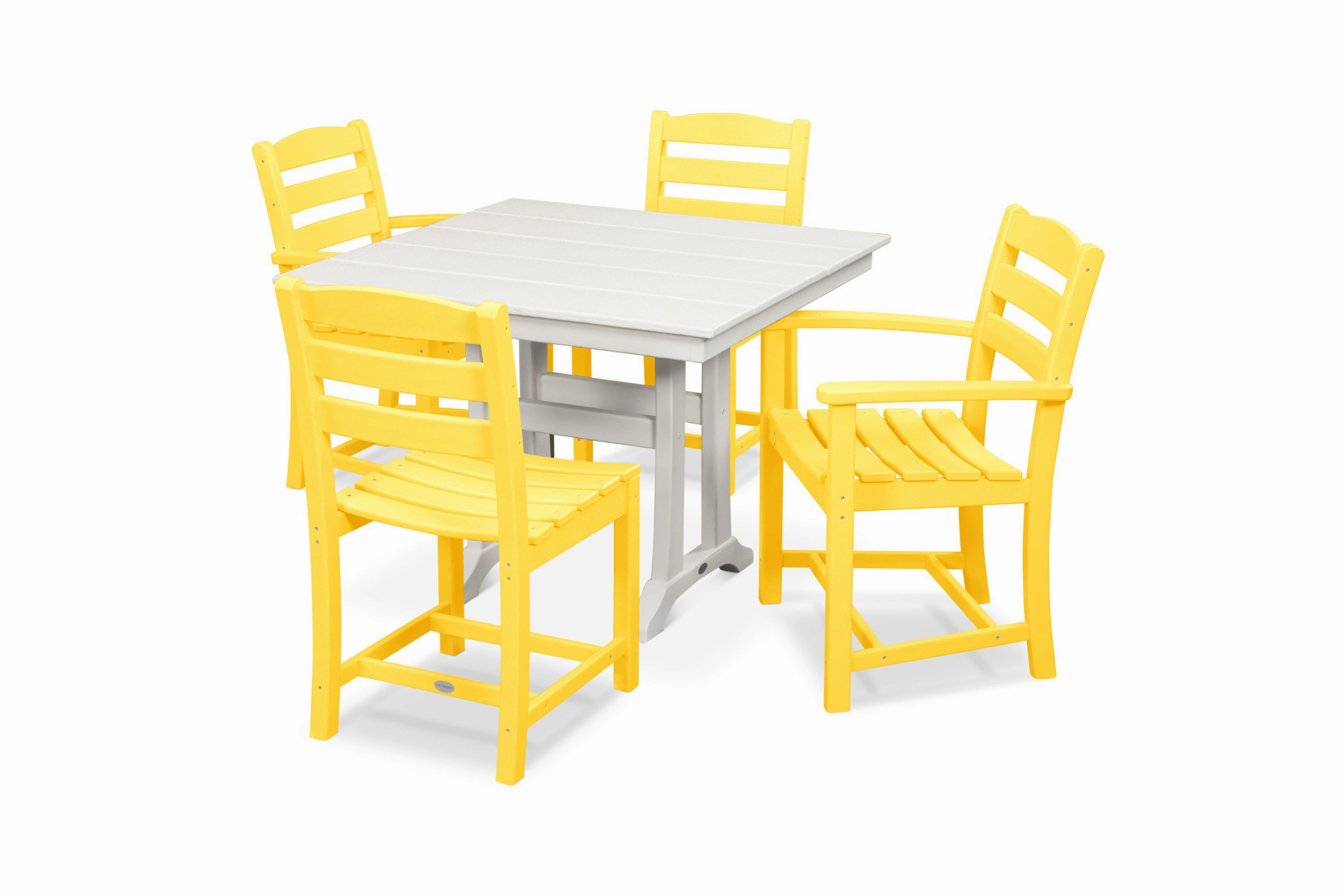 La Casa Caf 5-Piece Farmhouse Dining Set with Trestle Legs