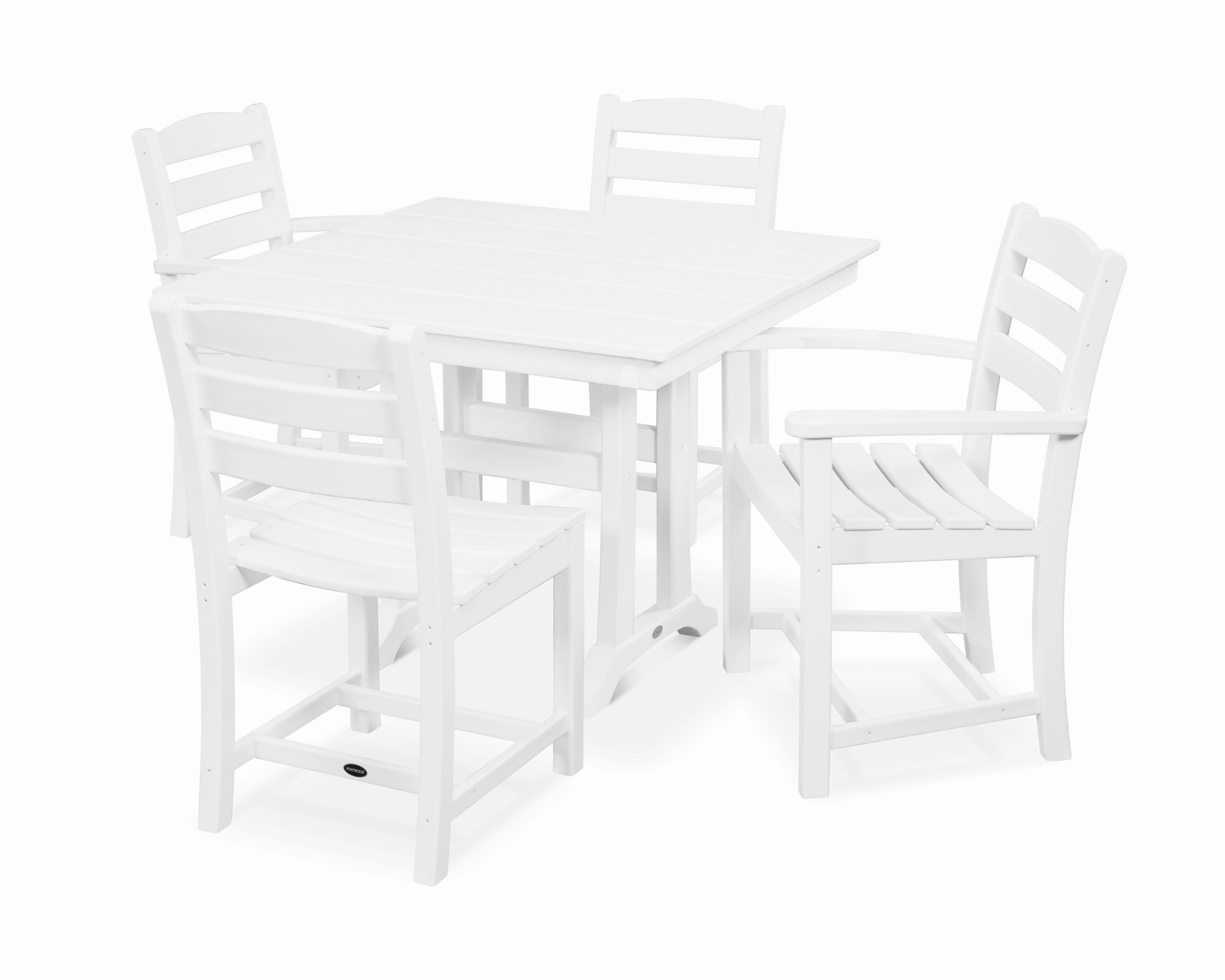 La Casa Caf 5-Piece Farmhouse Dining Set with Trestle Legs