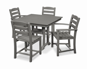 La Casa Caf 5-Piece Farmhouse Dining Set with Trestle Legsoutdoor patio furniture set