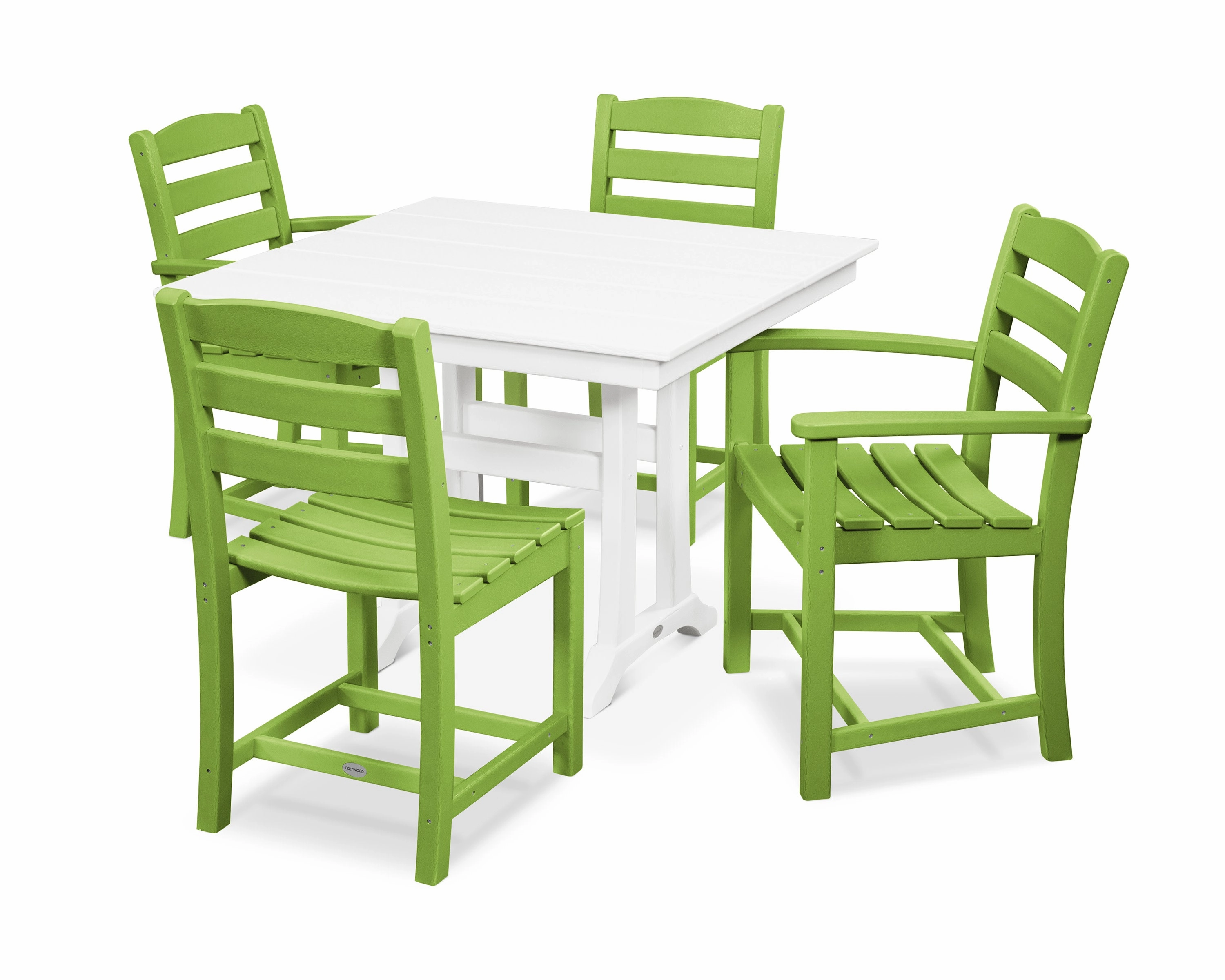 La Casa Caf 5-Piece Farmhouse Dining Set with Trestle Legs