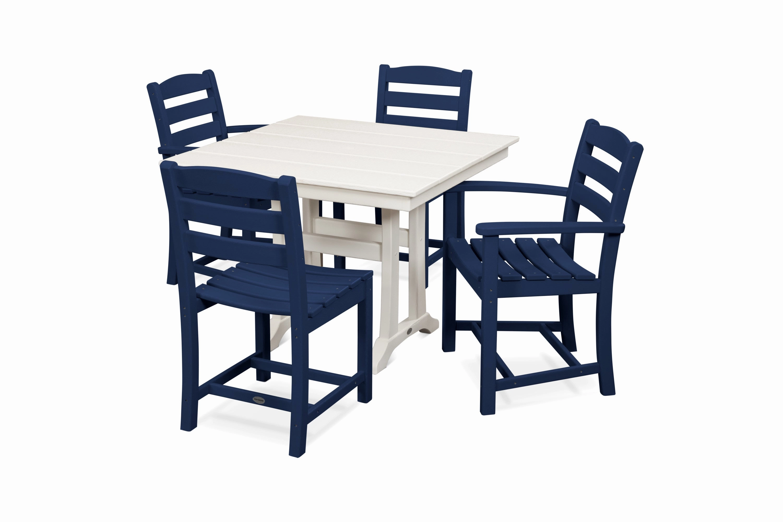 La Casa Caf 5-Piece Farmhouse Dining Set with Trestle Legs