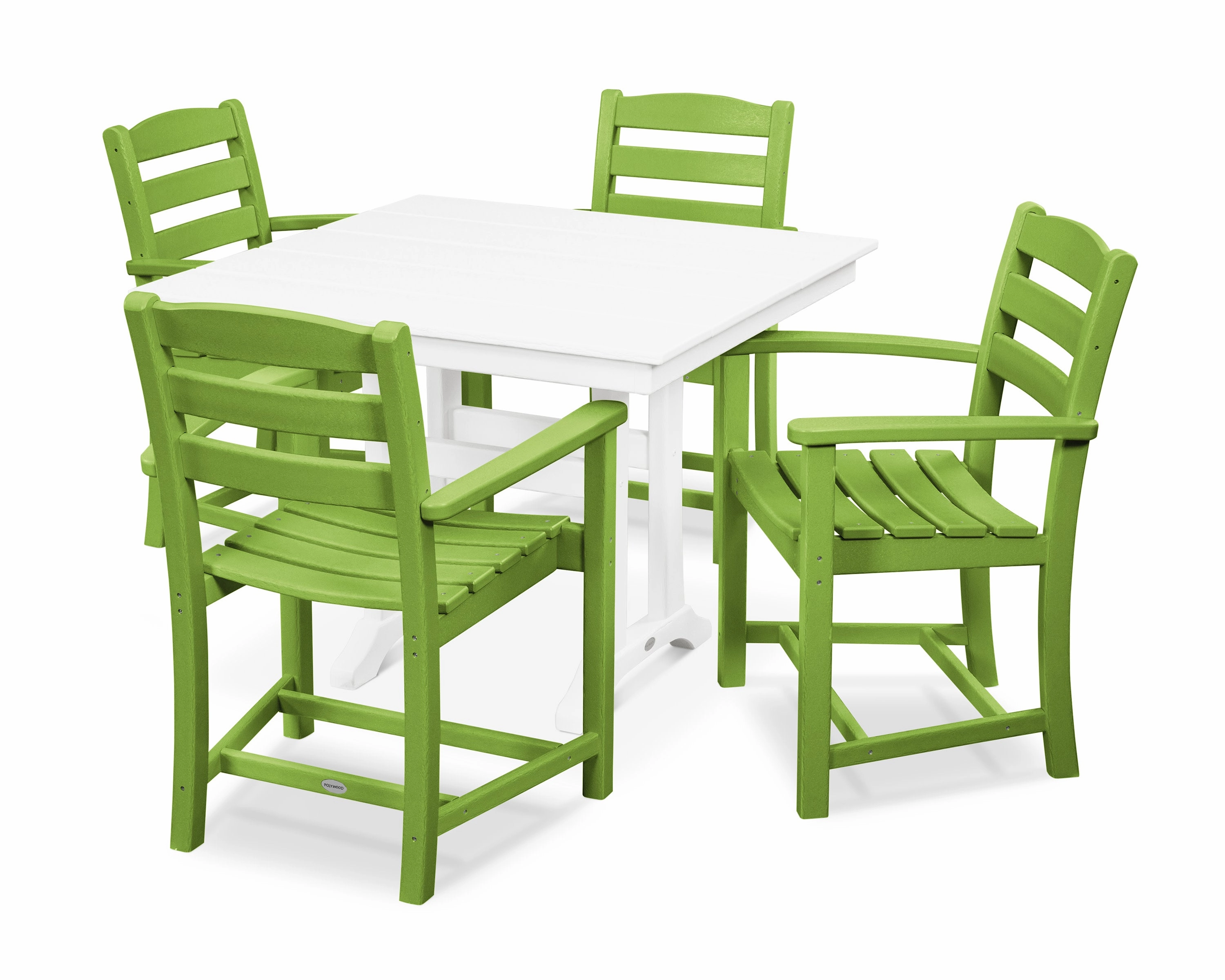 La Casa Caf 5-Piece Farmhouse Trestle Arm Chair Dining Set