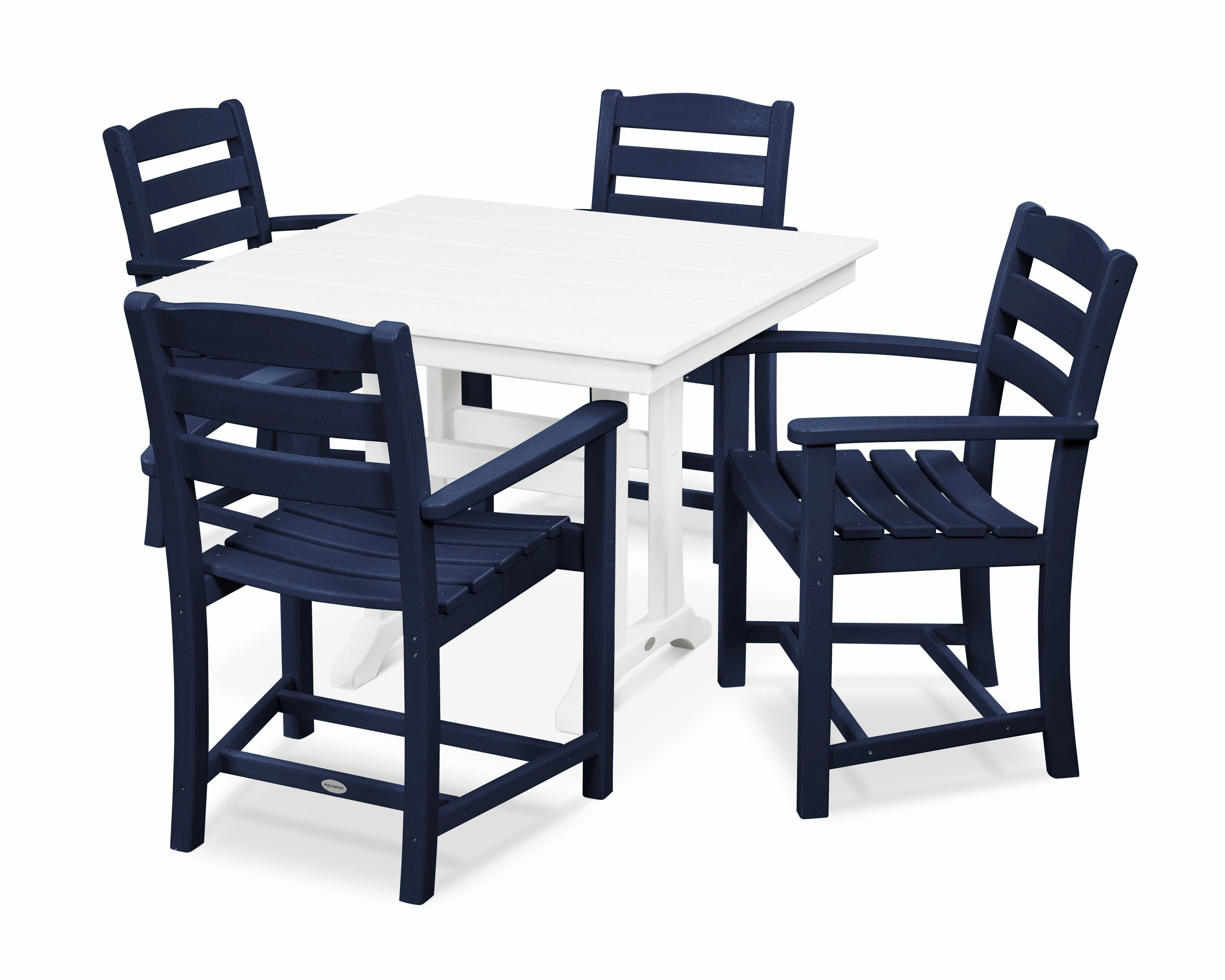 La Casa Caf 5-Piece Farmhouse Trestle Arm Chair Dining Set