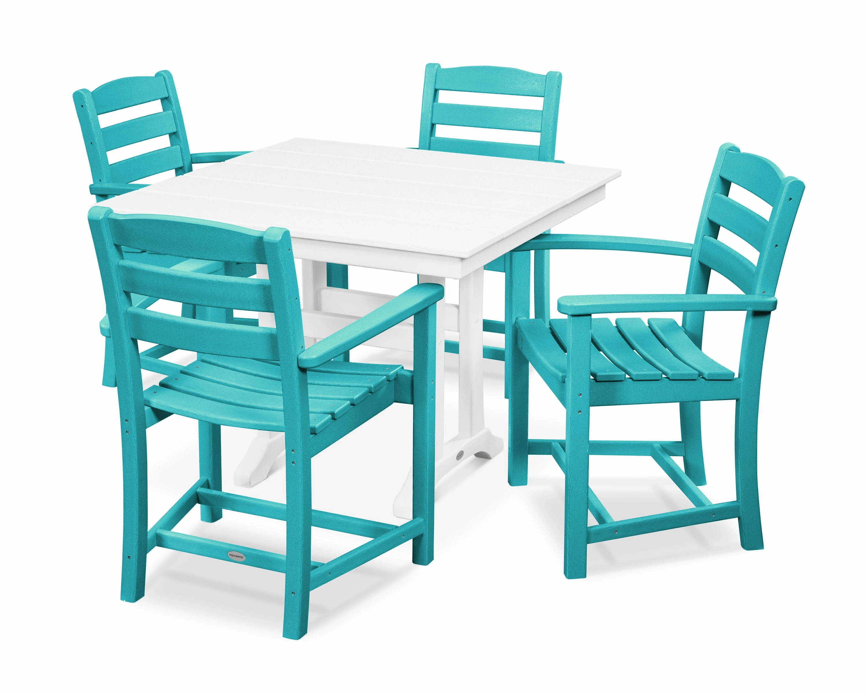 La Casa Caf 5-Piece Farmhouse Trestle Arm Chair Dining Set