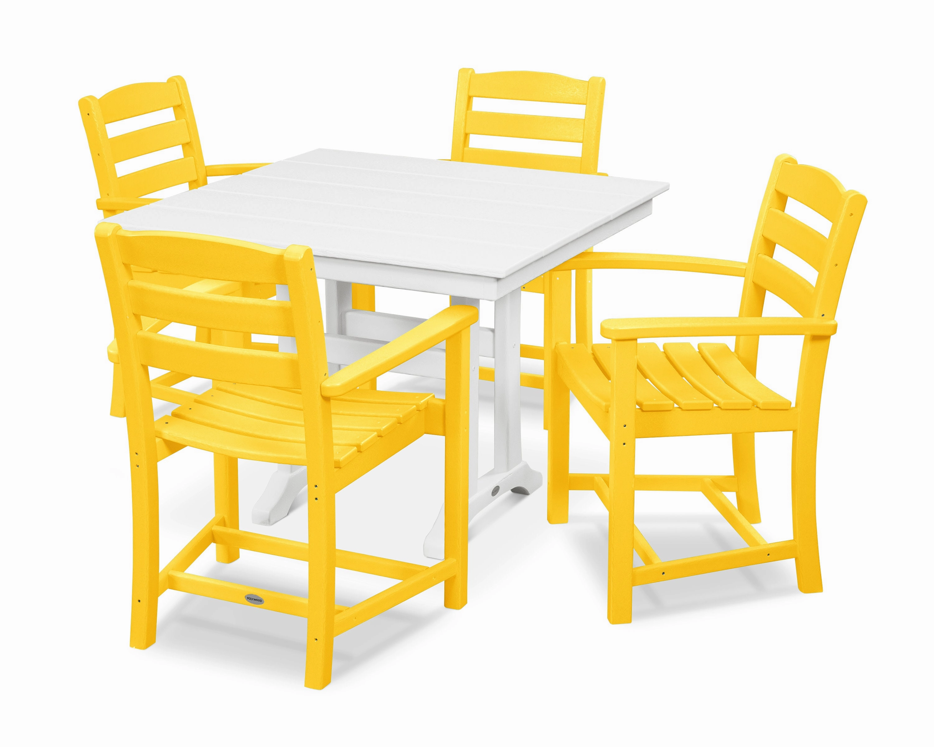 La Casa Caf 5-Piece Farmhouse Trestle Arm Chair Dining Set