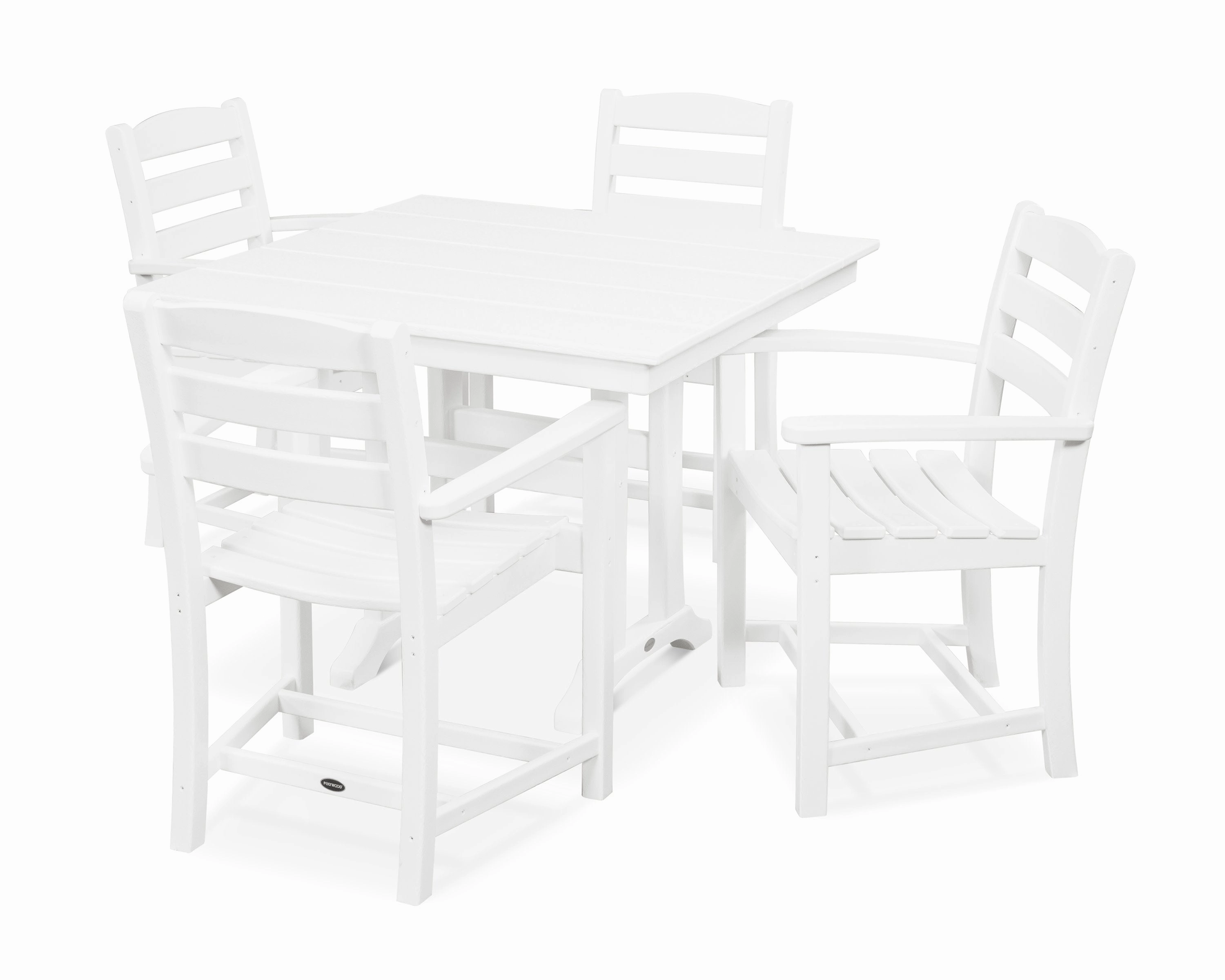 La Casa Caf 5-Piece Farmhouse Trestle Arm Chair Dining Set