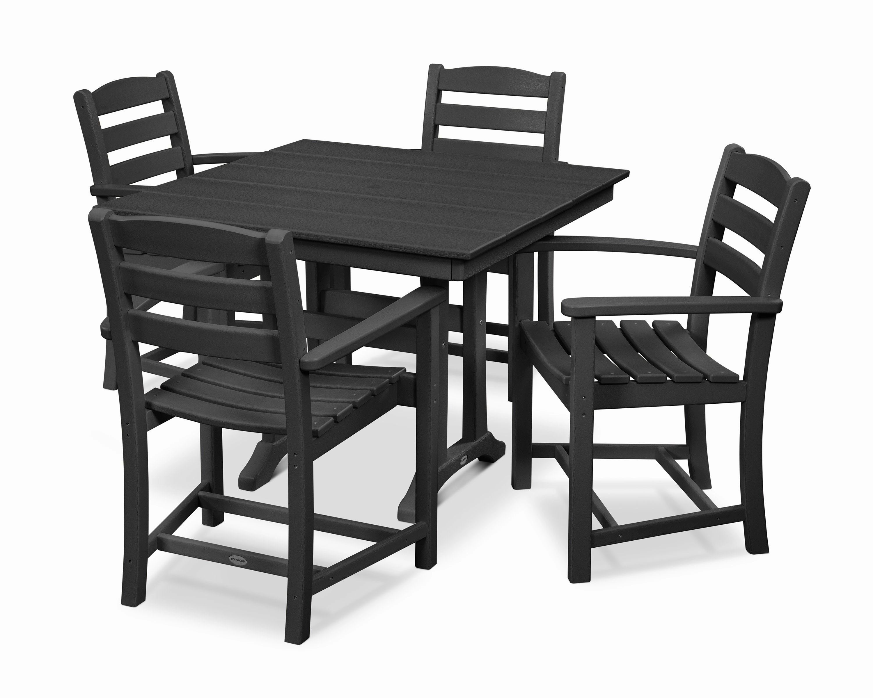 La Casa Caf 5-Piece Farmhouse Trestle Arm Chair Dining Set