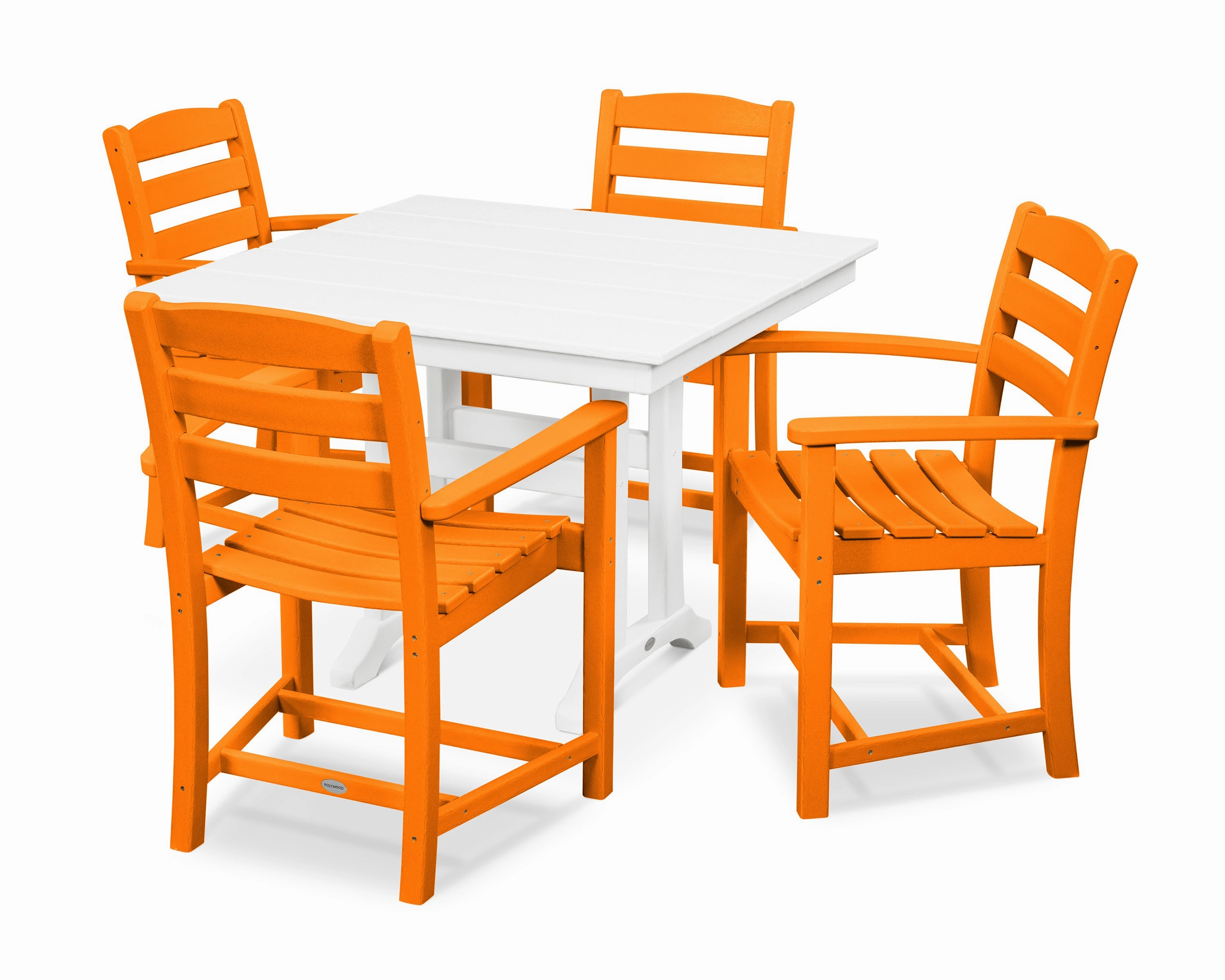 La Casa Caf 5-Piece Farmhouse Trestle Arm Chair Dining Set