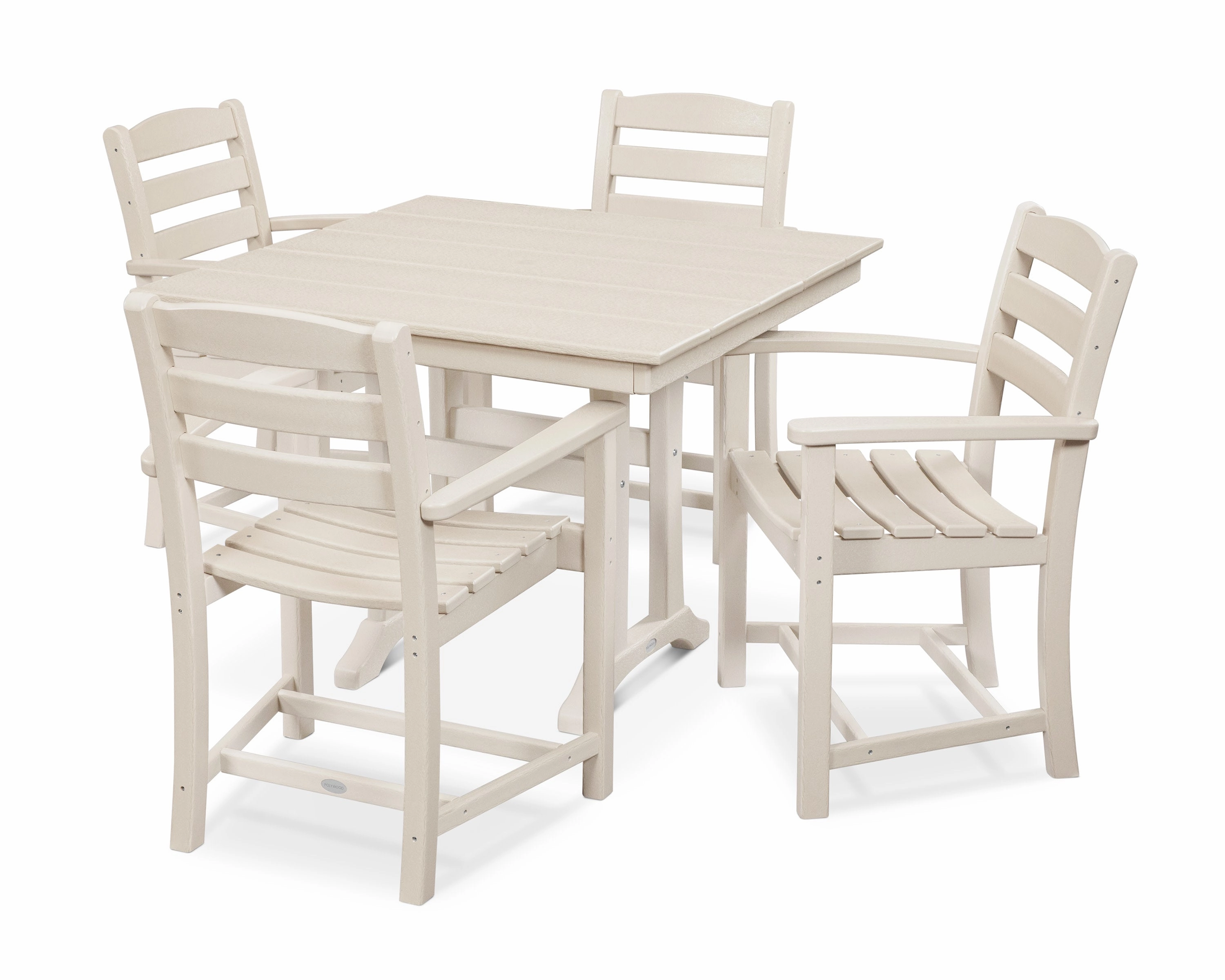 La Casa Caf 5-Piece Farmhouse Trestle Arm Chair Dining Set