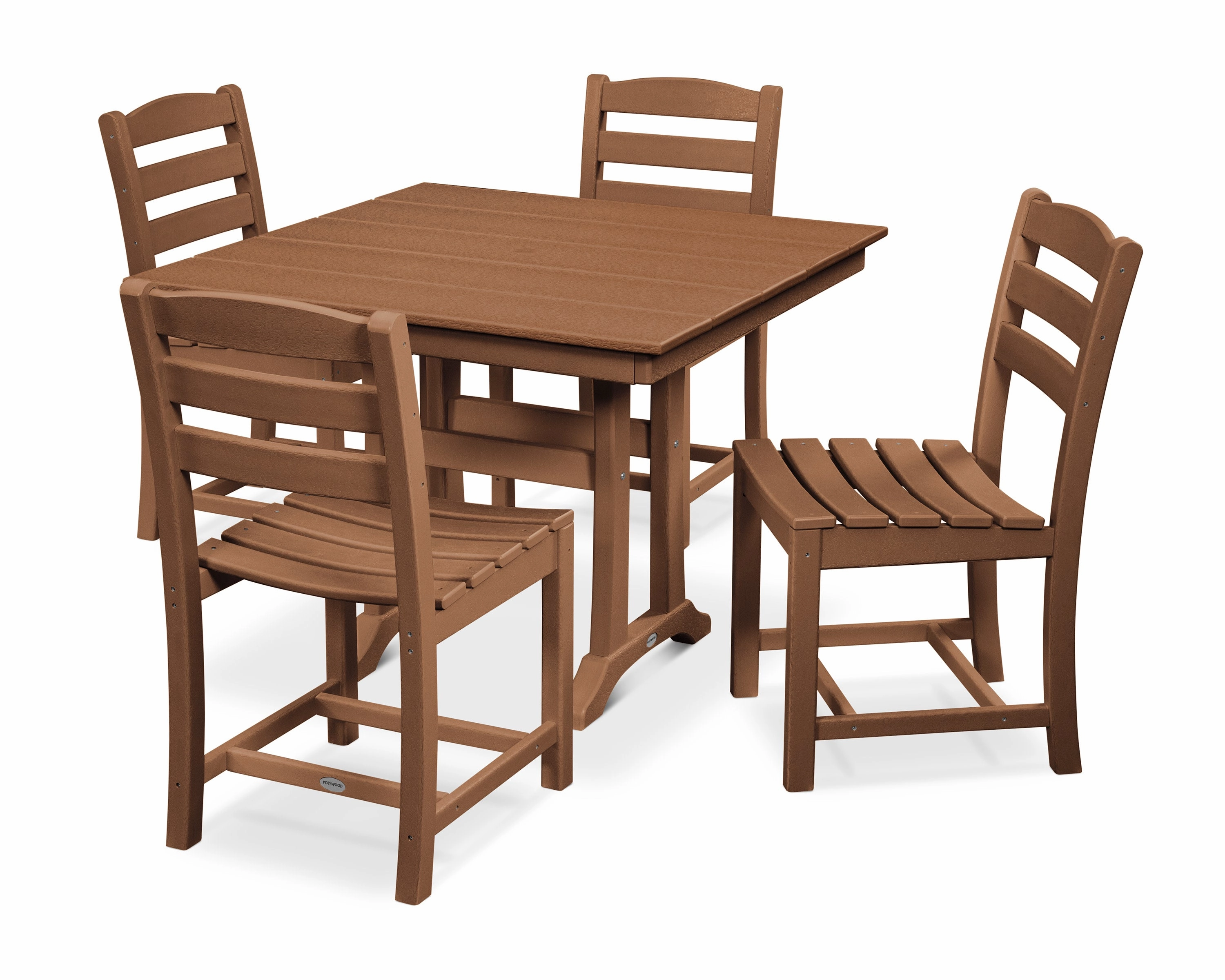 La Casa Caf 5-Piece Farmhouse Trestle Side Chair Dining Set