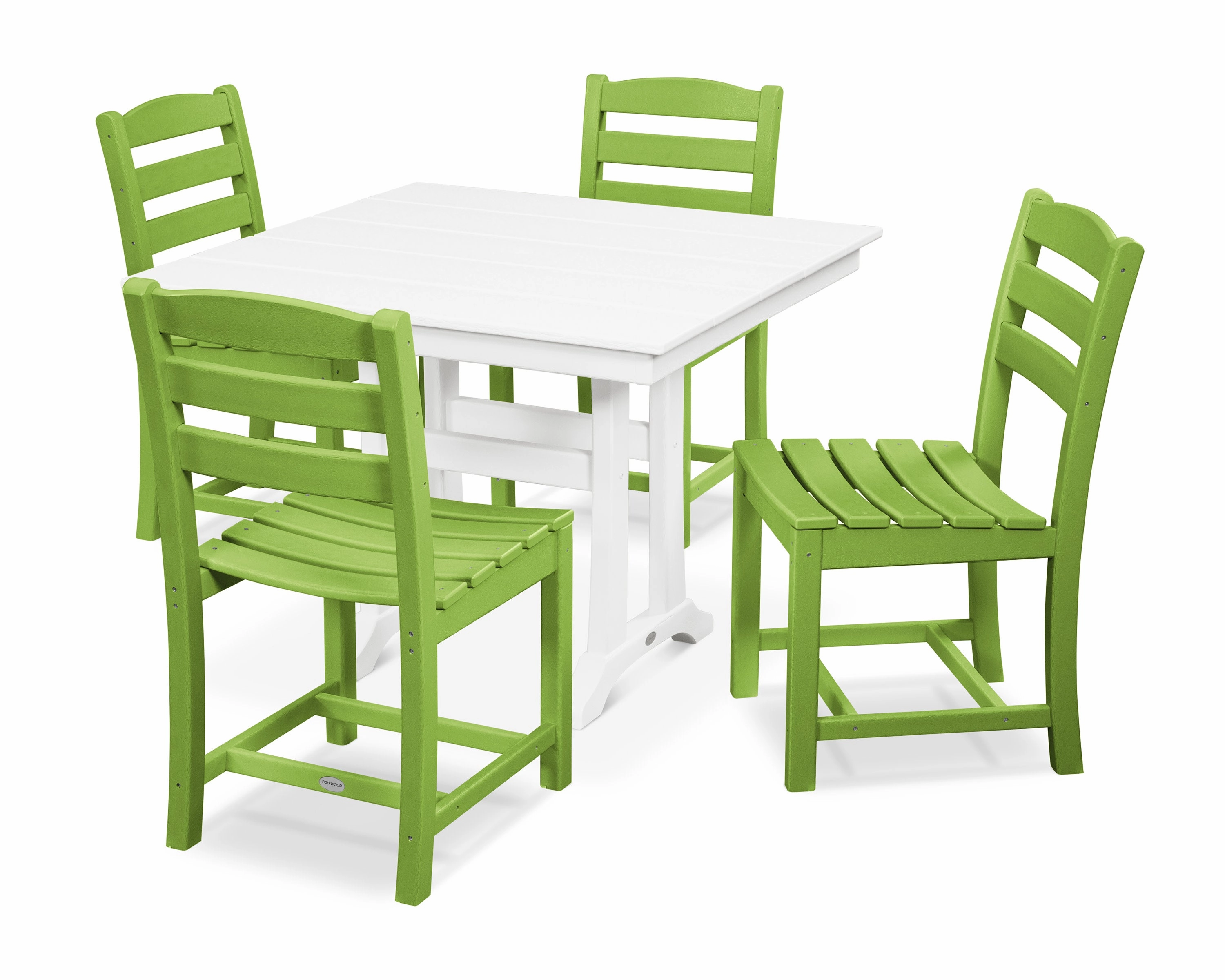 La Casa Caf 5-Piece Farmhouse Trestle Side Chair Dining Set