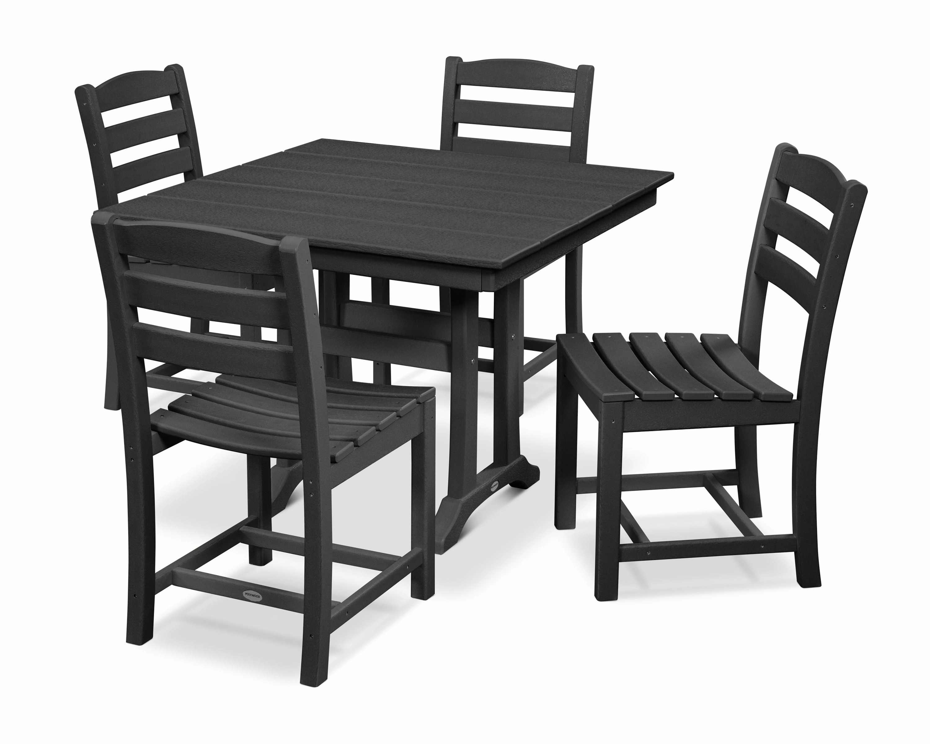 La Casa Caf 5-Piece Farmhouse Trestle Side Chair Dining Set