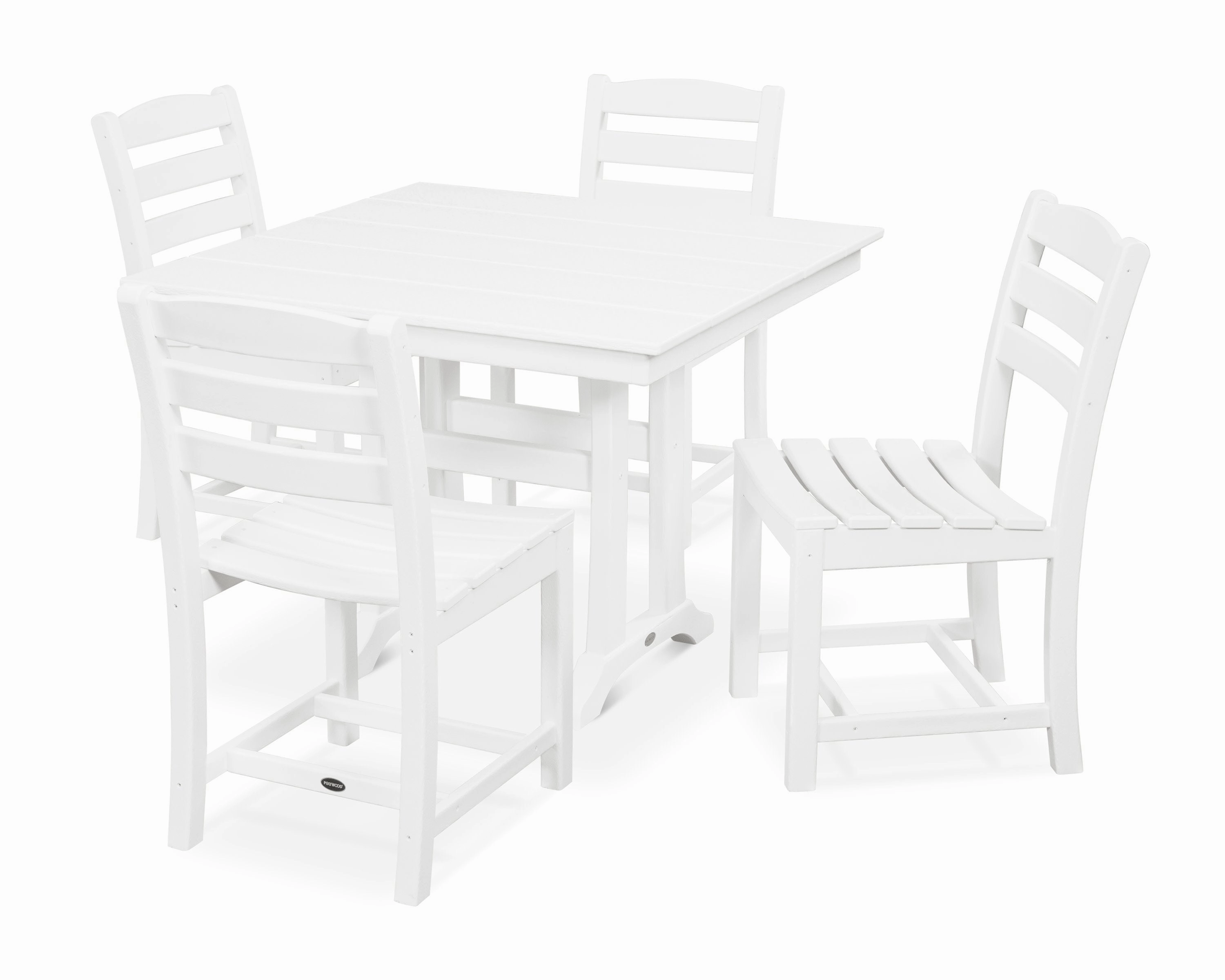 La Casa Caf 5-Piece Farmhouse Trestle Side Chair Dining Set