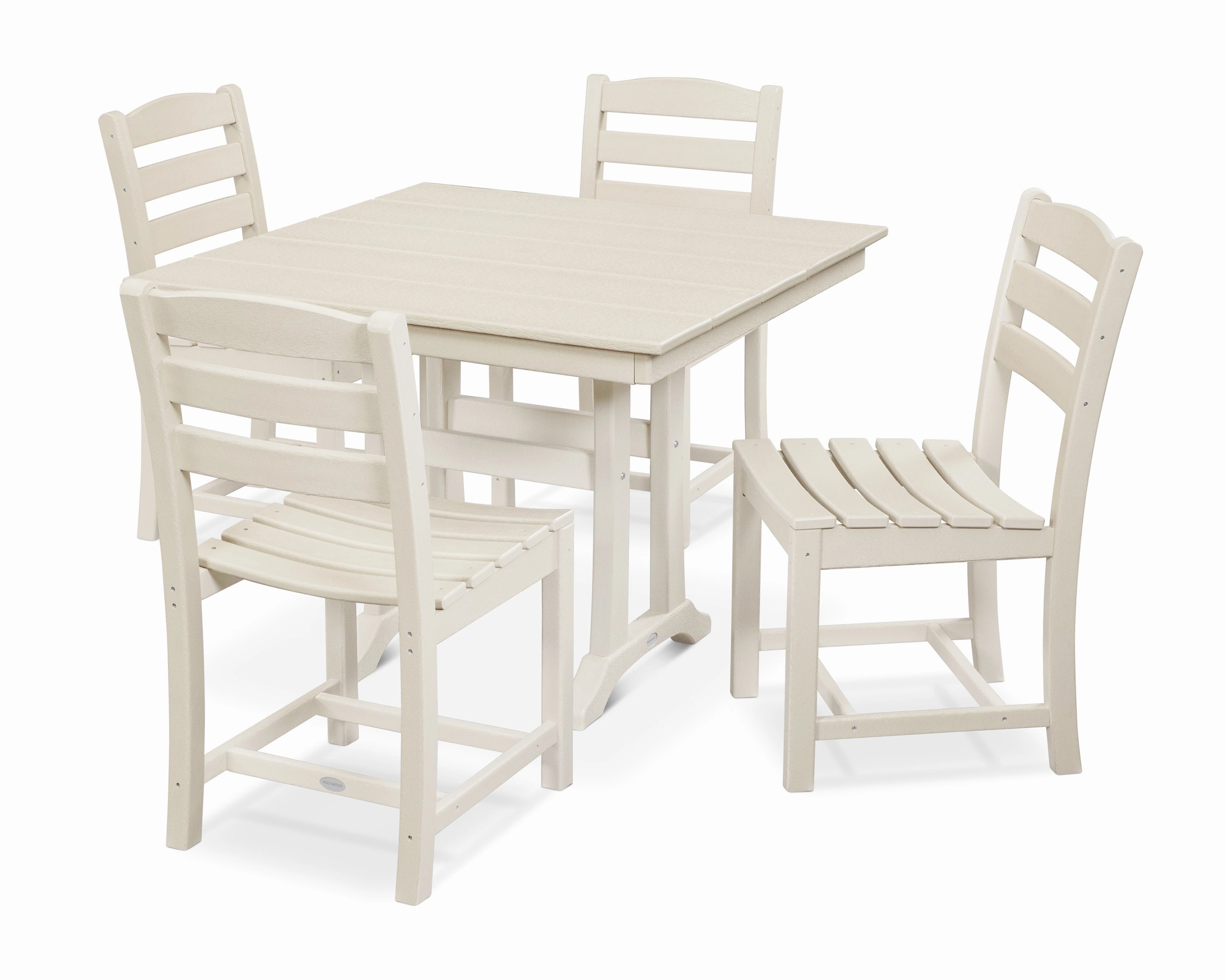 La Casa Caf 5-Piece Farmhouse Trestle Side Chair Dining Set