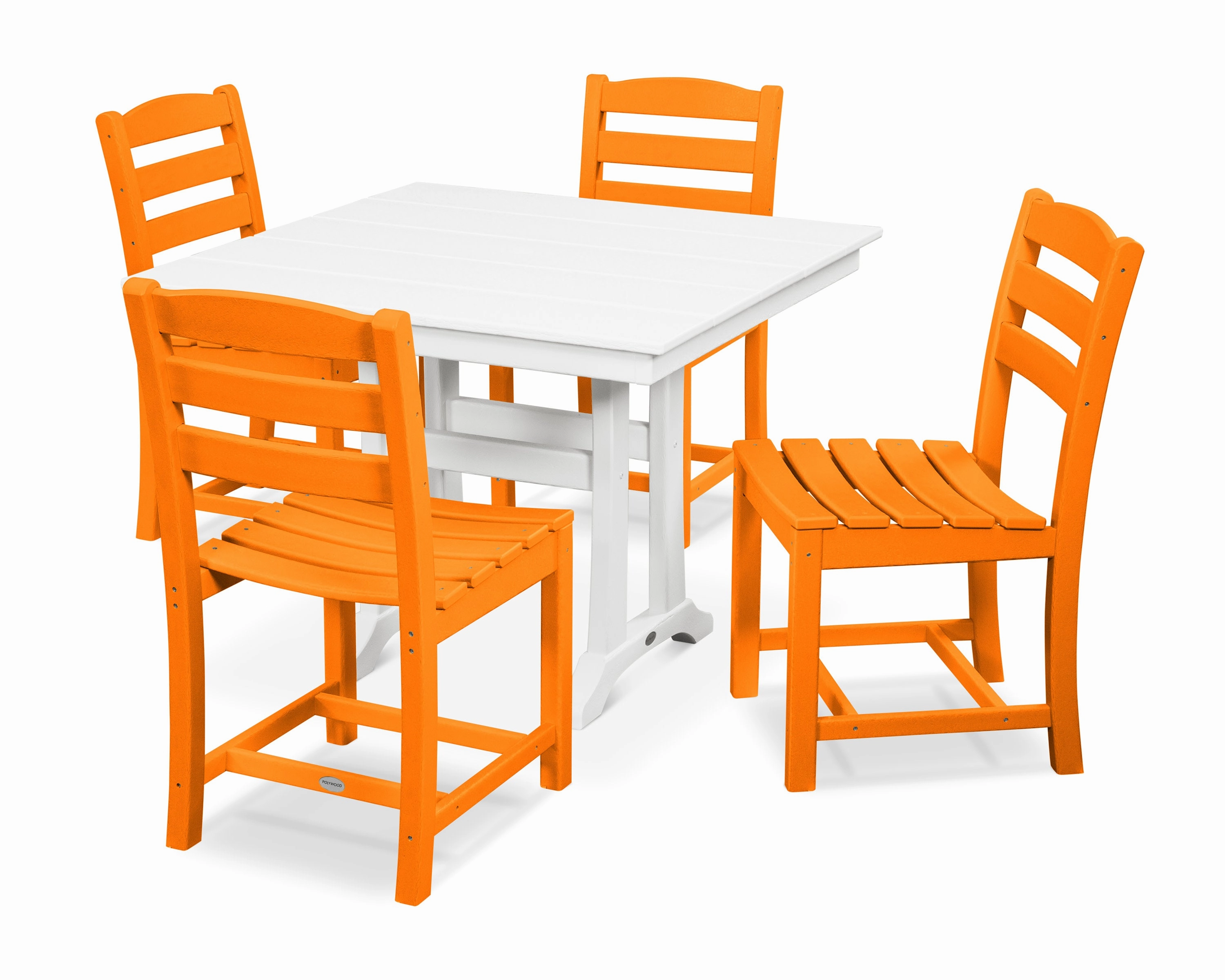 La Casa Caf 5-Piece Farmhouse Trestle Side Chair Dining Set