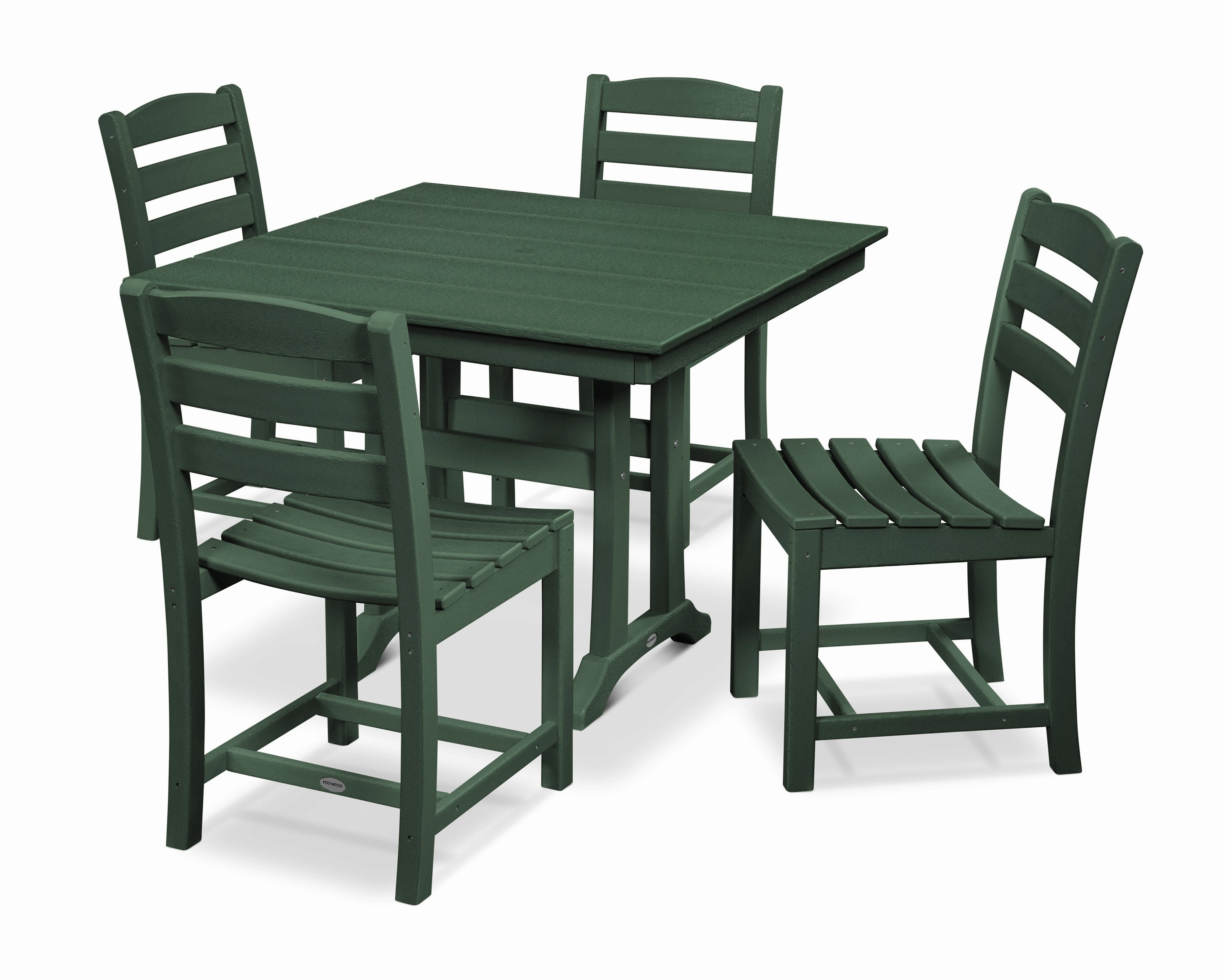 La Casa Caf 5-Piece Farmhouse Trestle Side Chair Dining Set