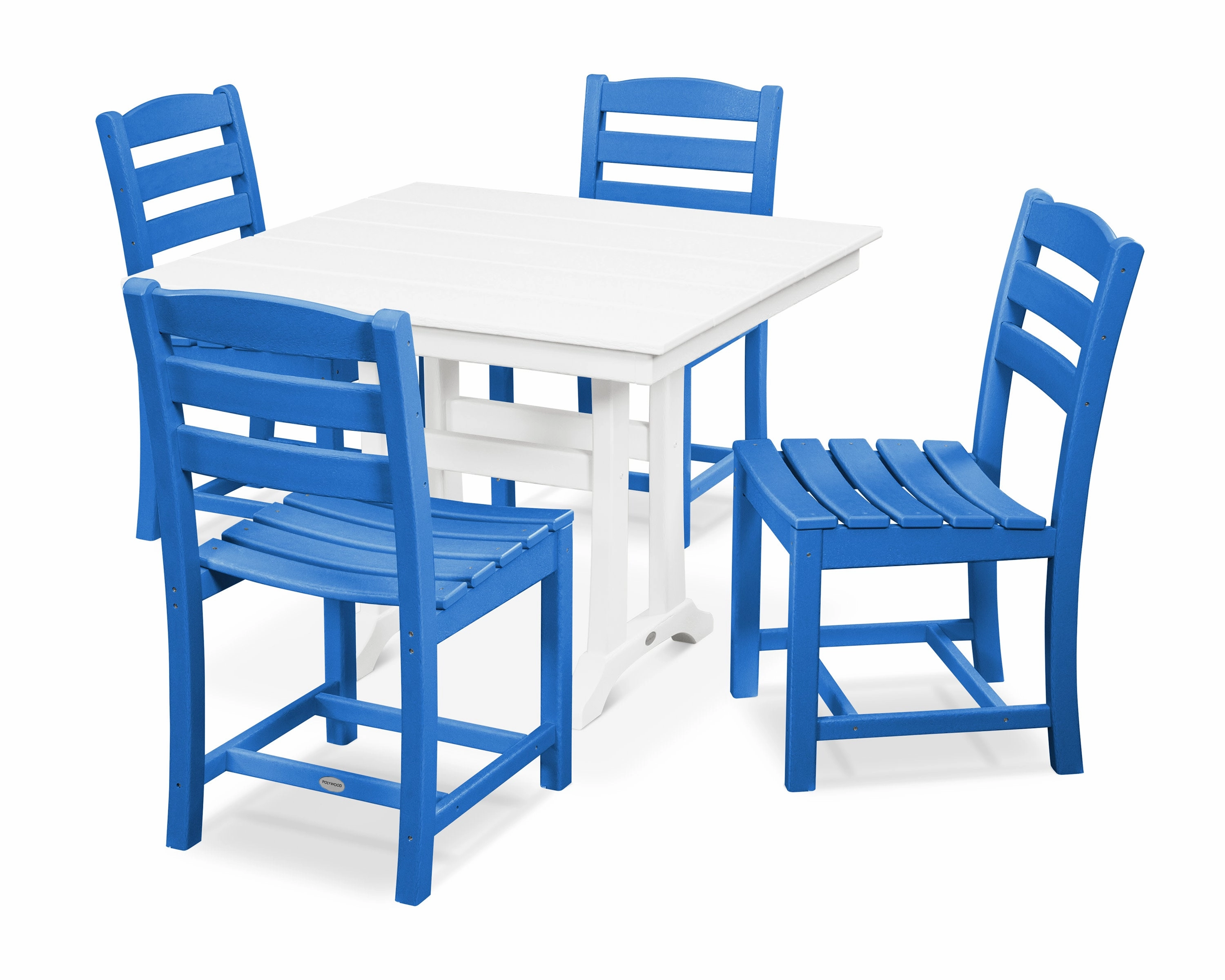 La Casa Caf 5-Piece Farmhouse Trestle Side Chair Dining Set