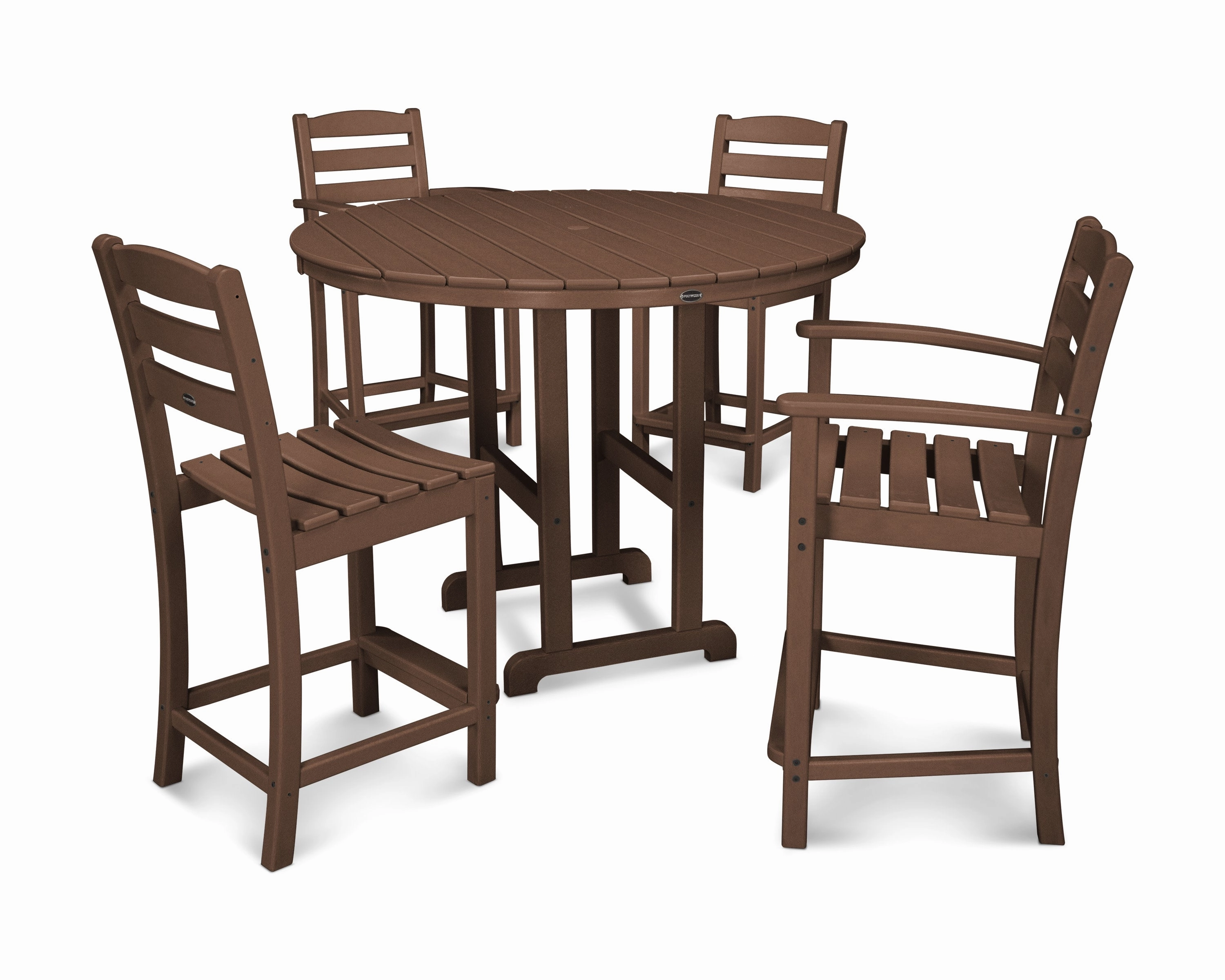 La Casa Caf 5-Piece Round Farmhouse Counter Dining Set