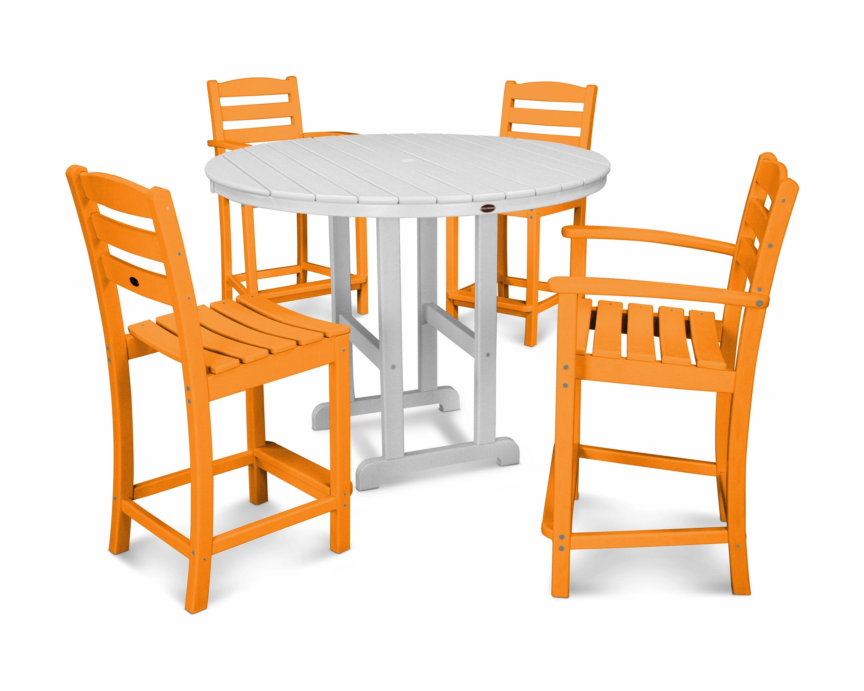 La Casa Caf 5-Piece Round Farmhouse Counter Dining Set