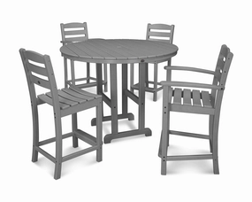 La Casa Caf 5-Piece Round Farmhouse Counter Dining Setoutdoor patio furniture set