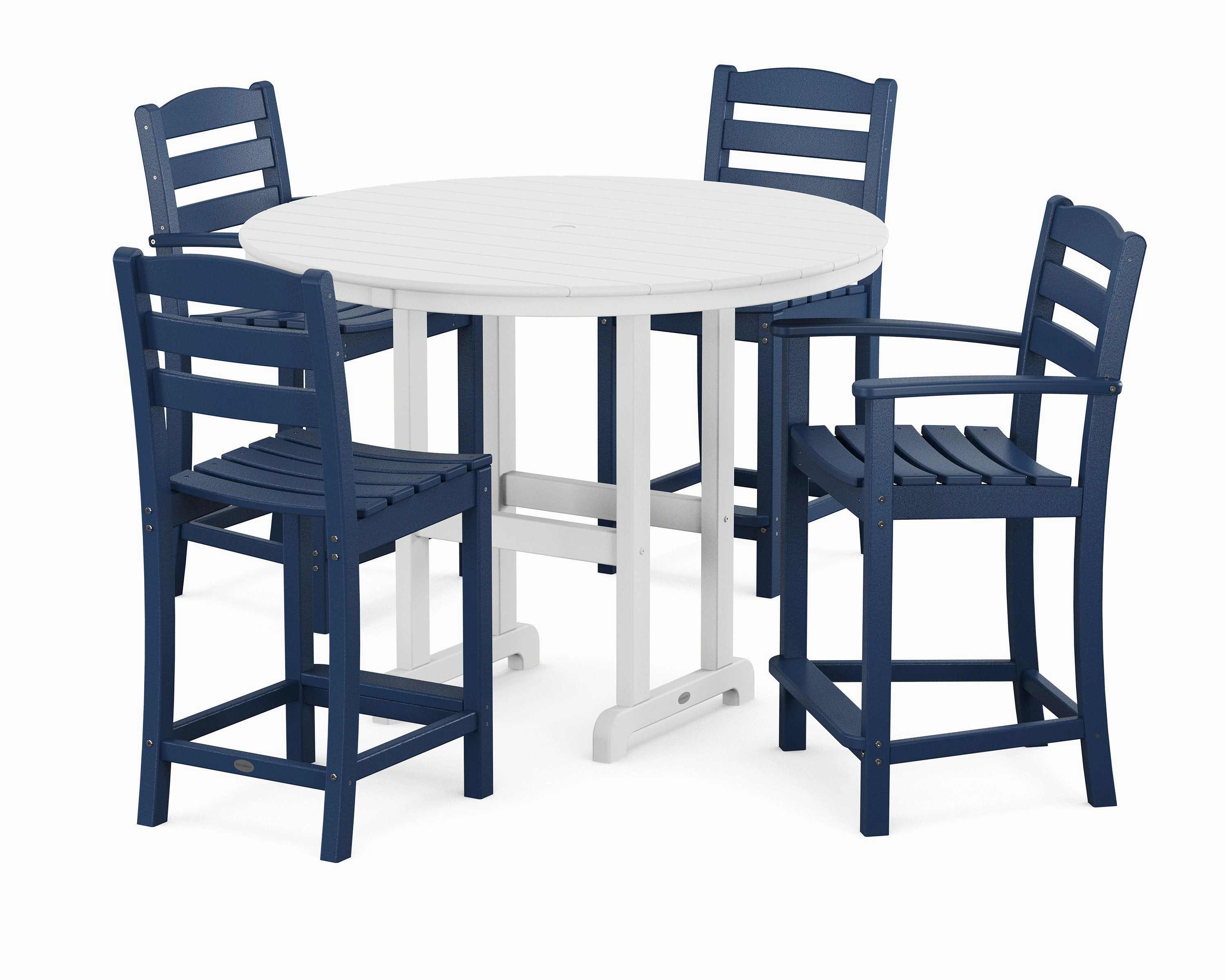 La Casa Caf 5-Piece Round Farmhouse Counter Dining Set