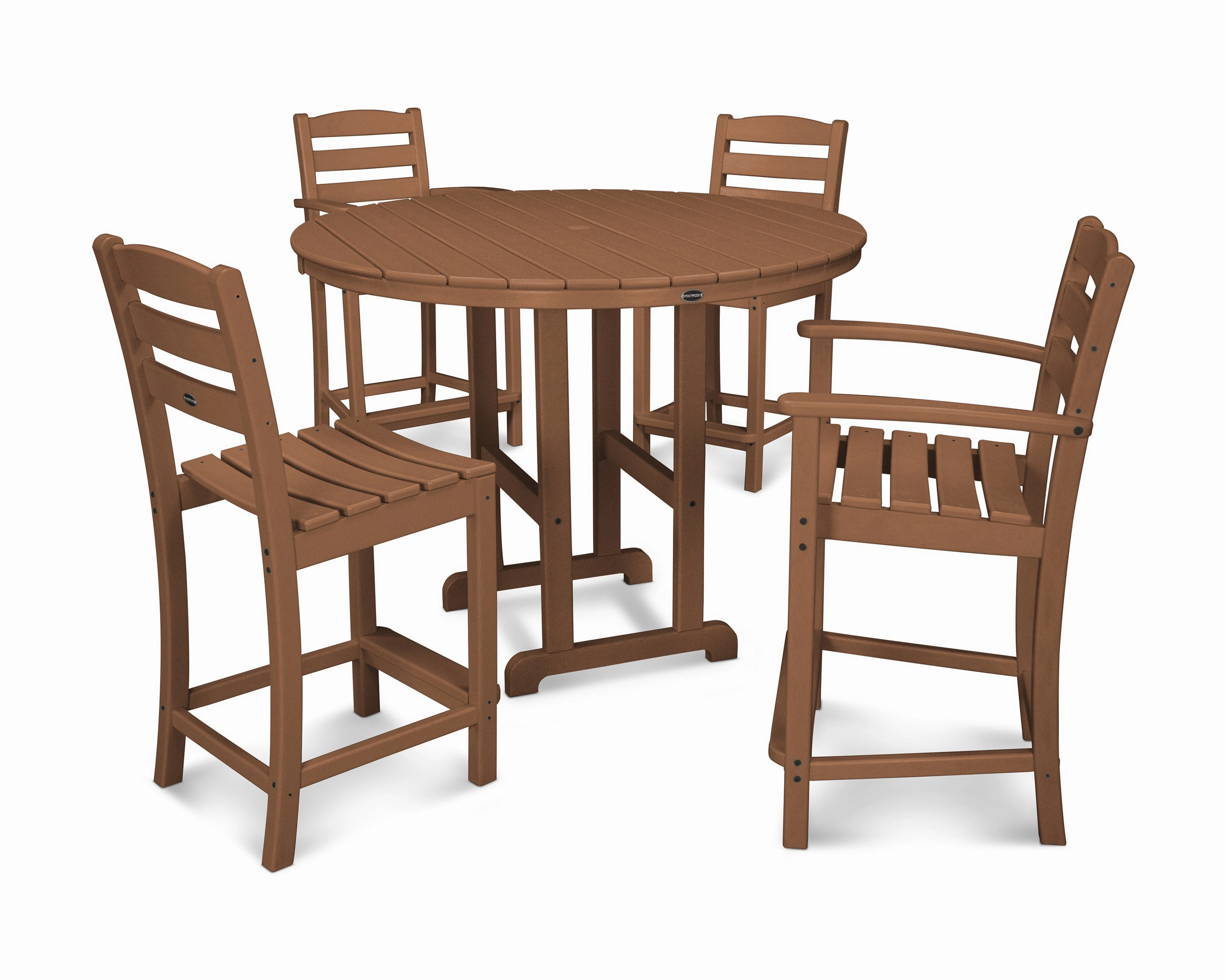 La Casa Caf 5-Piece Round Farmhouse Counter Dining Set