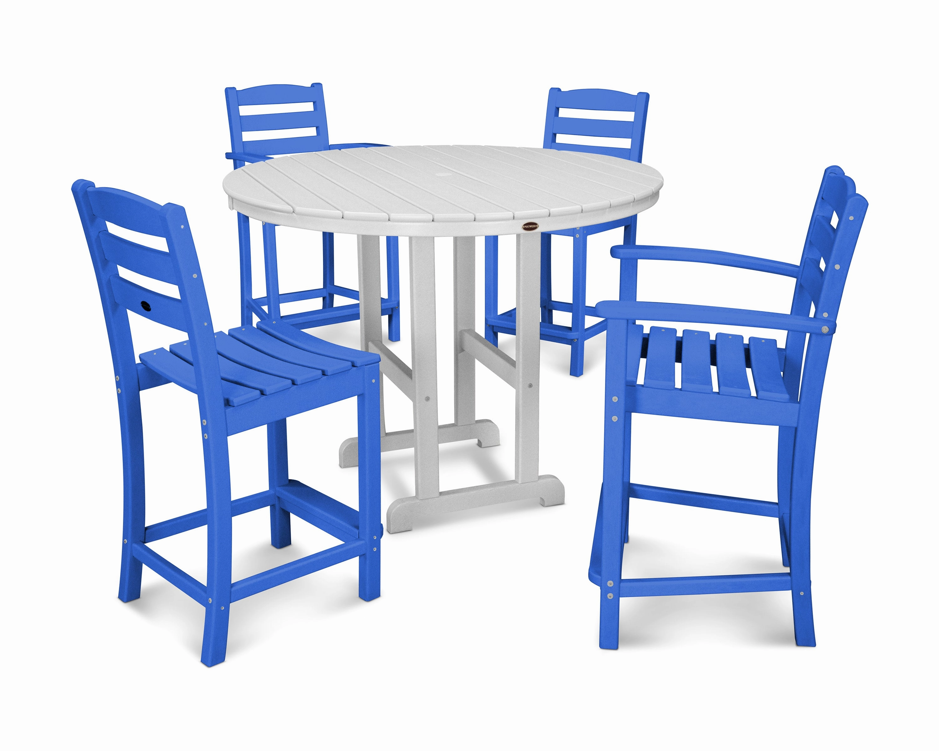 La Casa Caf 5-Piece Round Farmhouse Counter Dining Set
